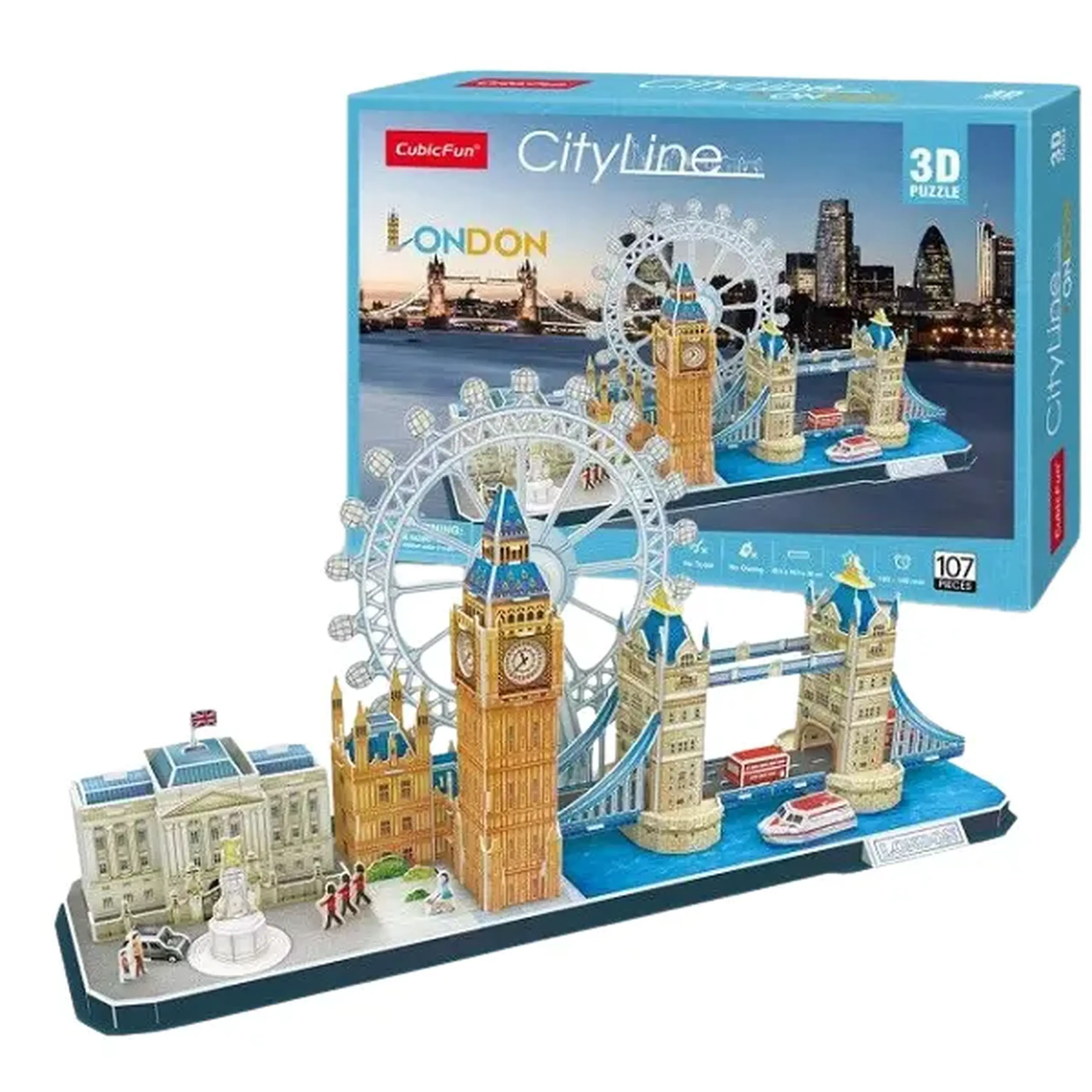3D puzzle "Atracțiile turistice ale Londrei", 107 elemente