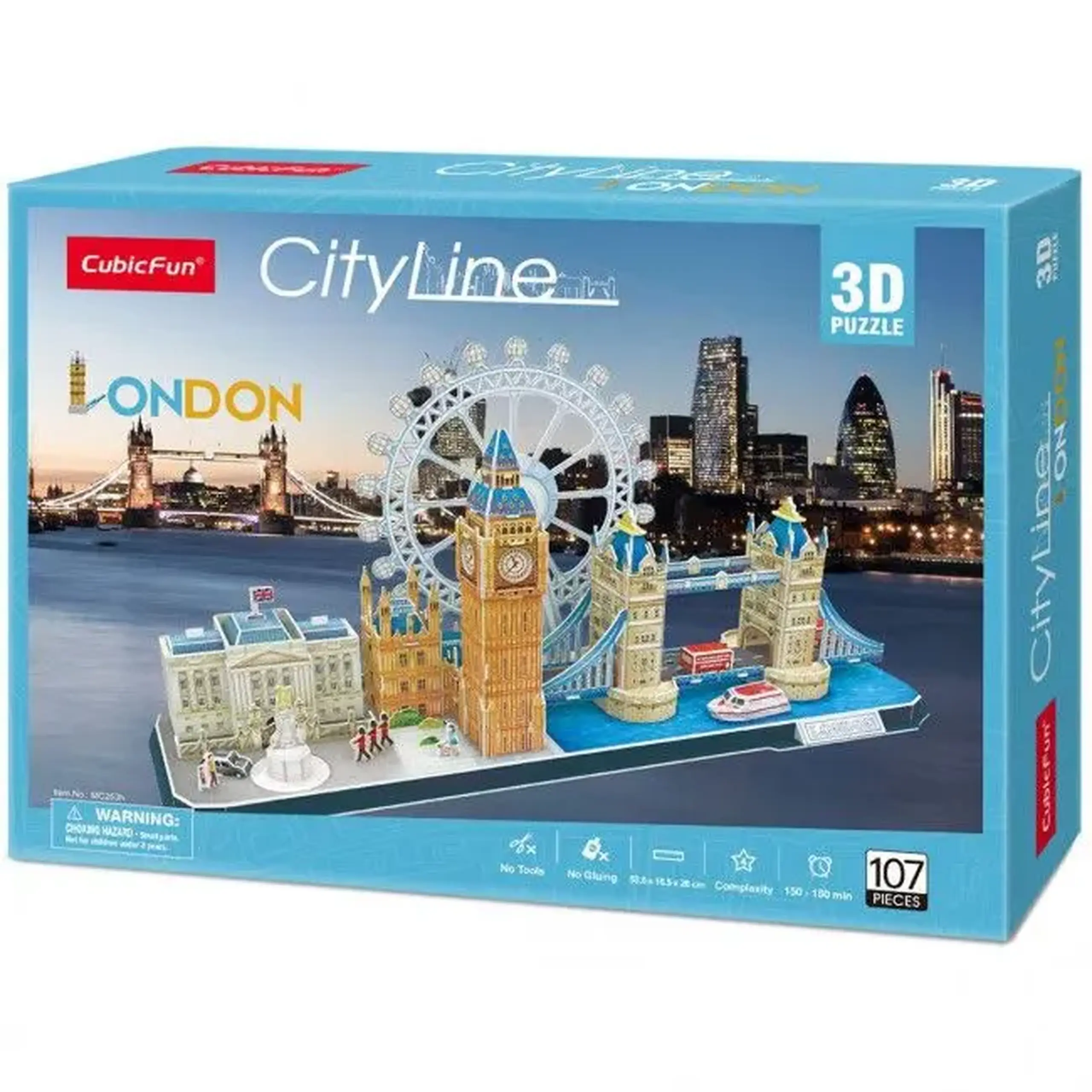 3D puzzle "Atracțiile turistice ale Londrei", 107 elemente