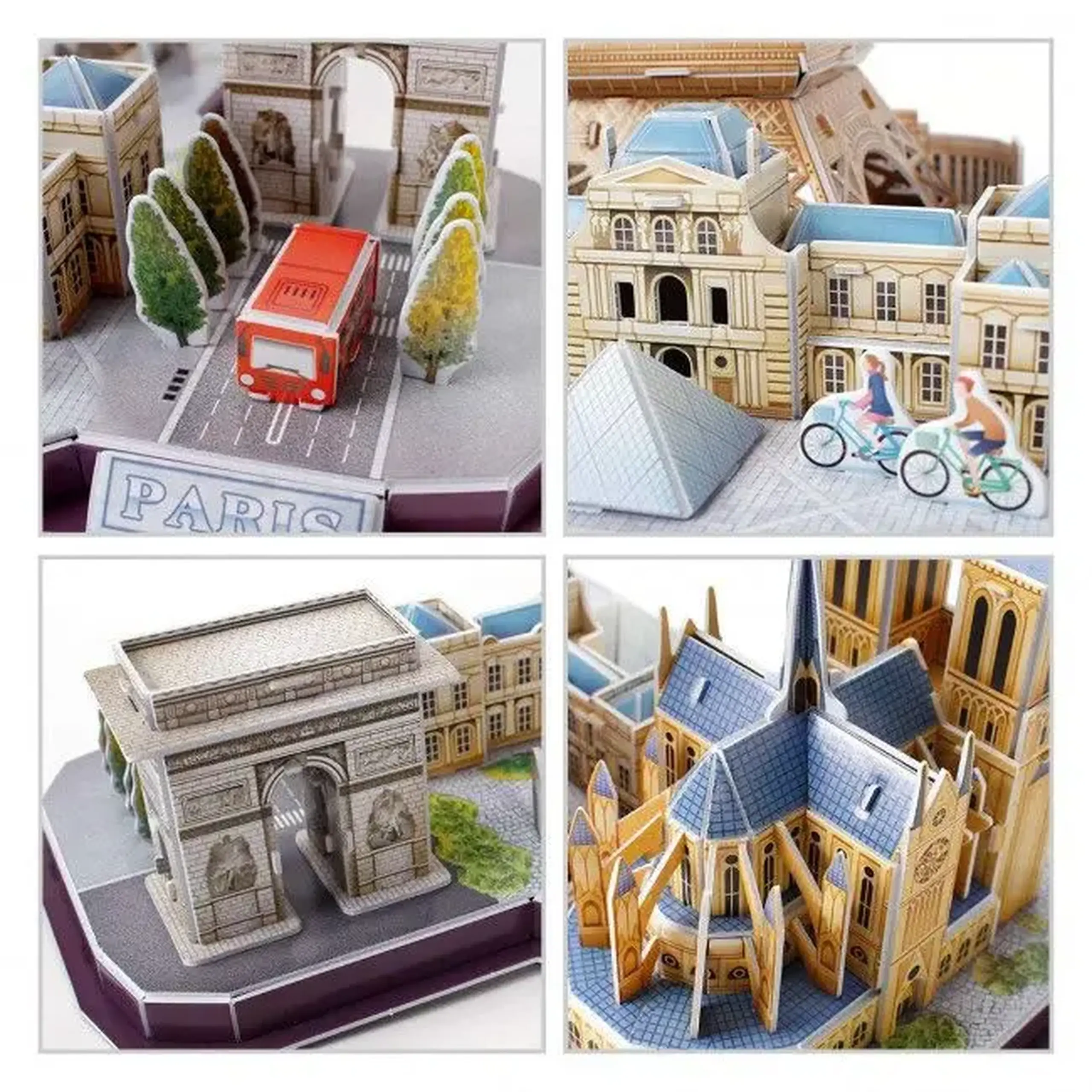 3D puzzle "Atracții turistice în Paris", 114 elemente