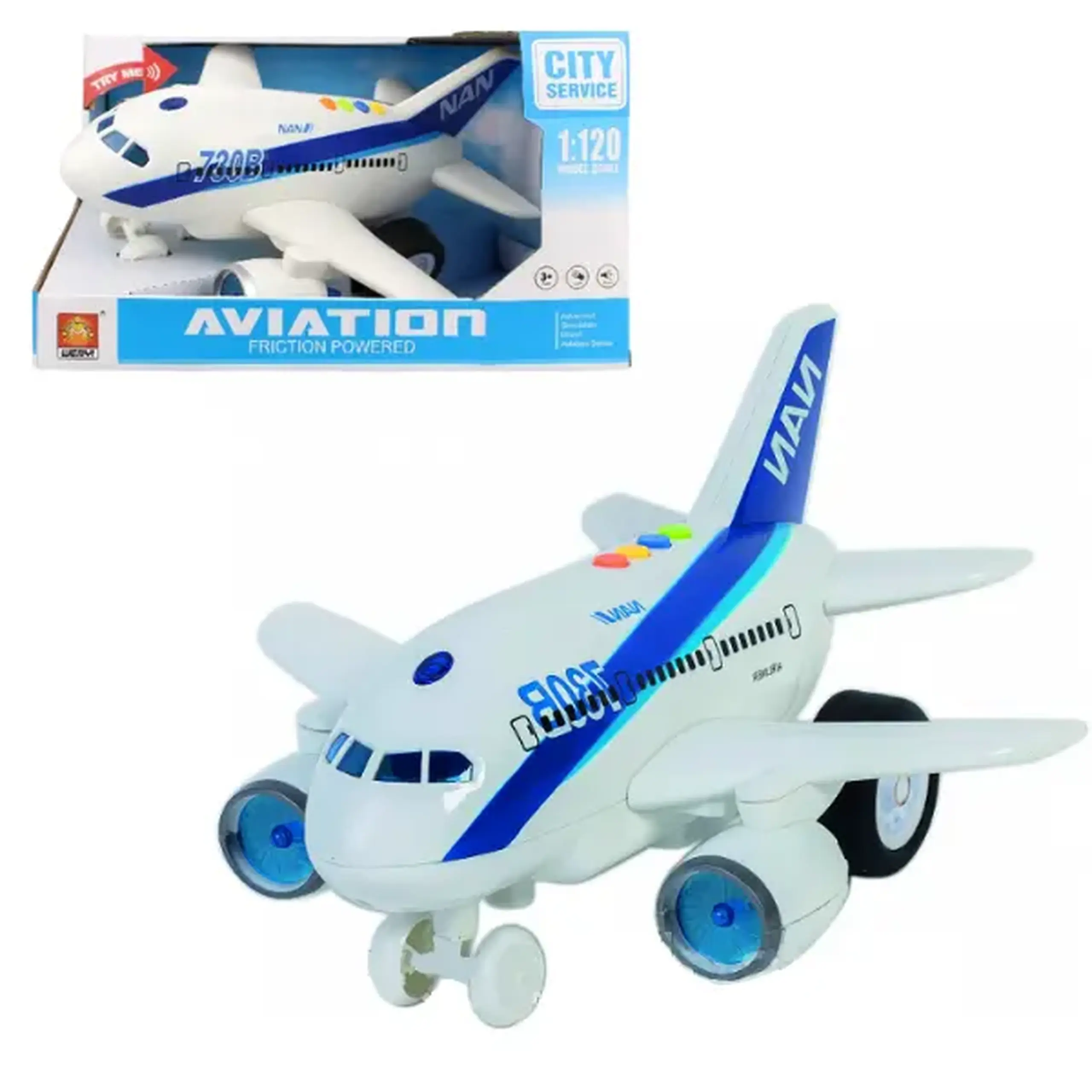 1:120 Avion cu inertie "Planebus 730B" (lumina/sunet)