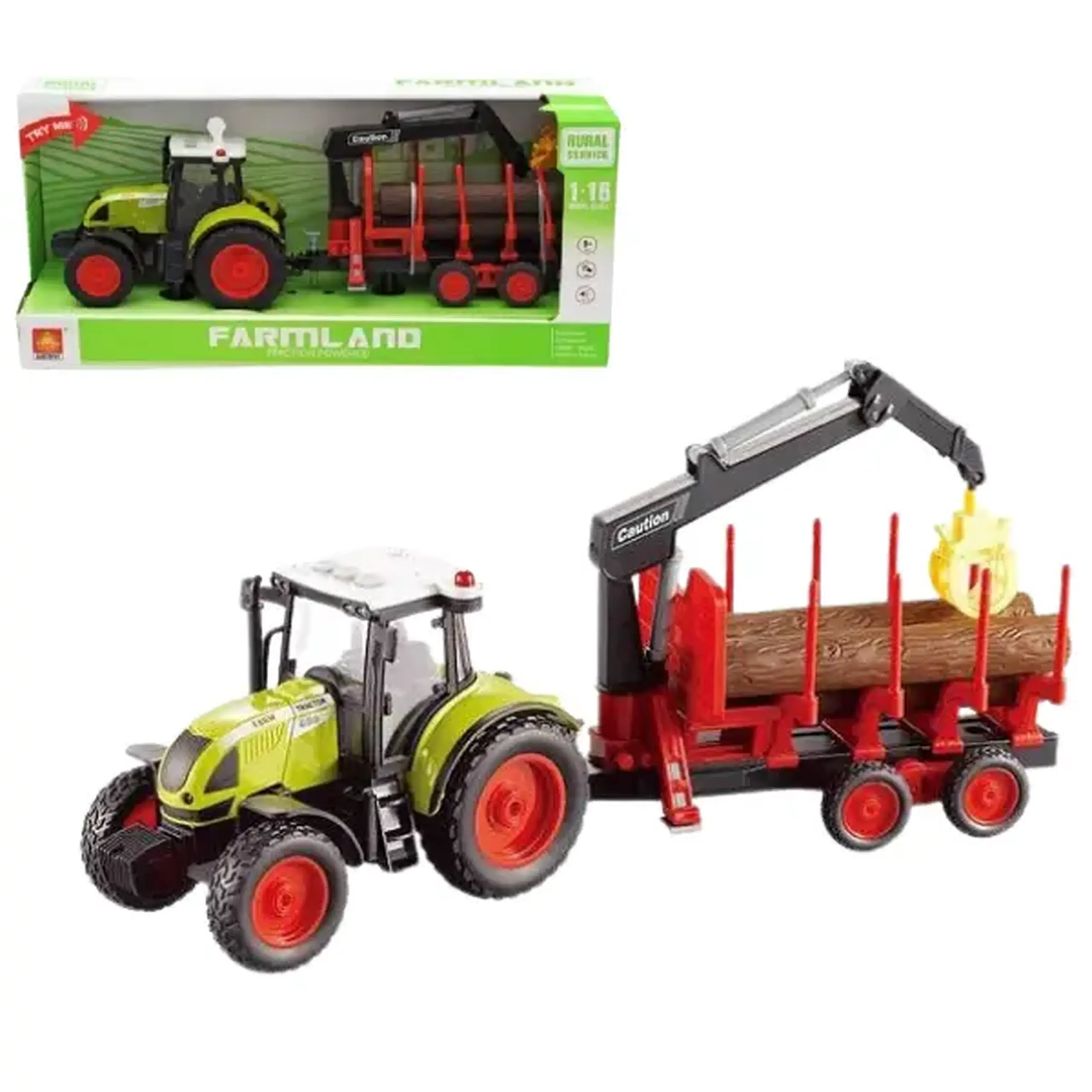 1:16 Tractor cu fricțiune "Trailered Farm Tractor" (lumina / sunet)