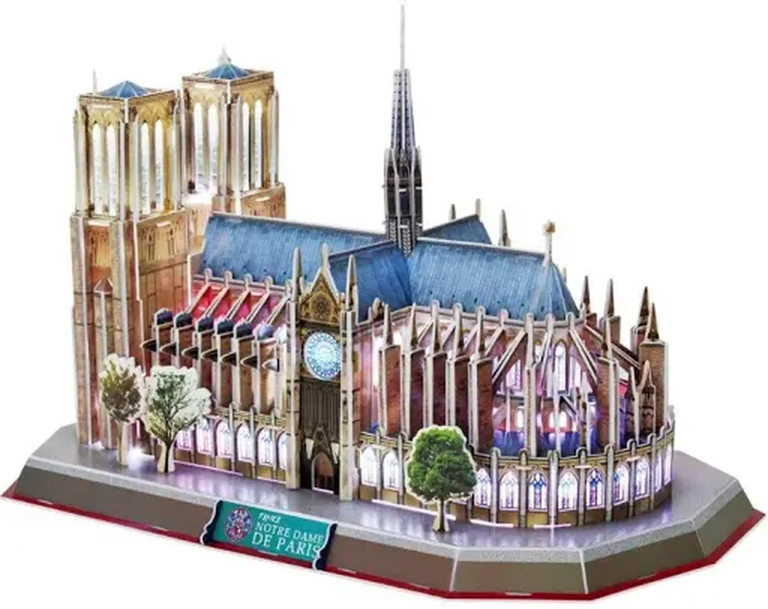 3D Puzzle „Notre Dame de Paris” cu iluminare LED, 149 elemente