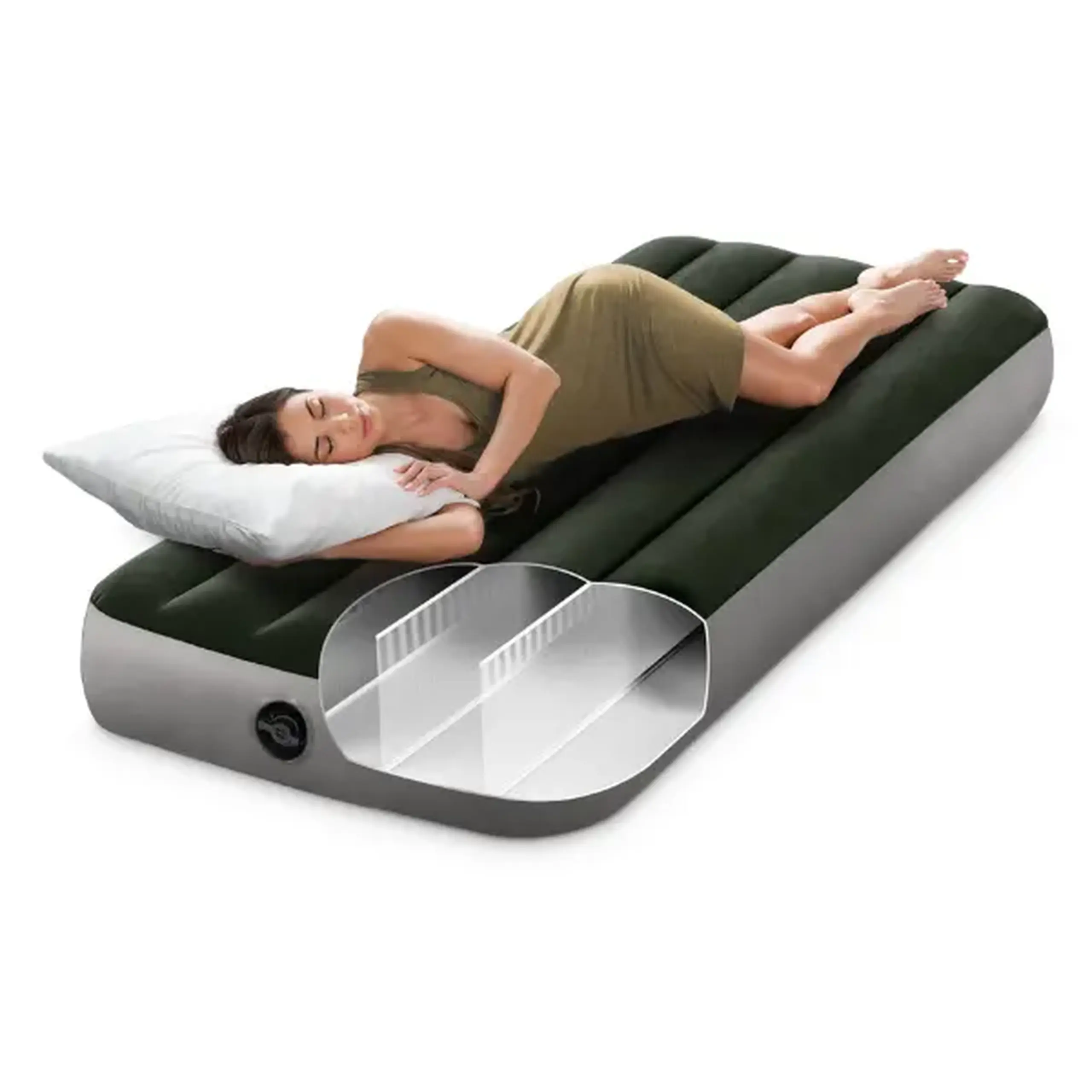 INTEX Saltea gonflabilă “Velur Downy” 76×191×25 cm cu pompă de picior integrată, până la 136 kg