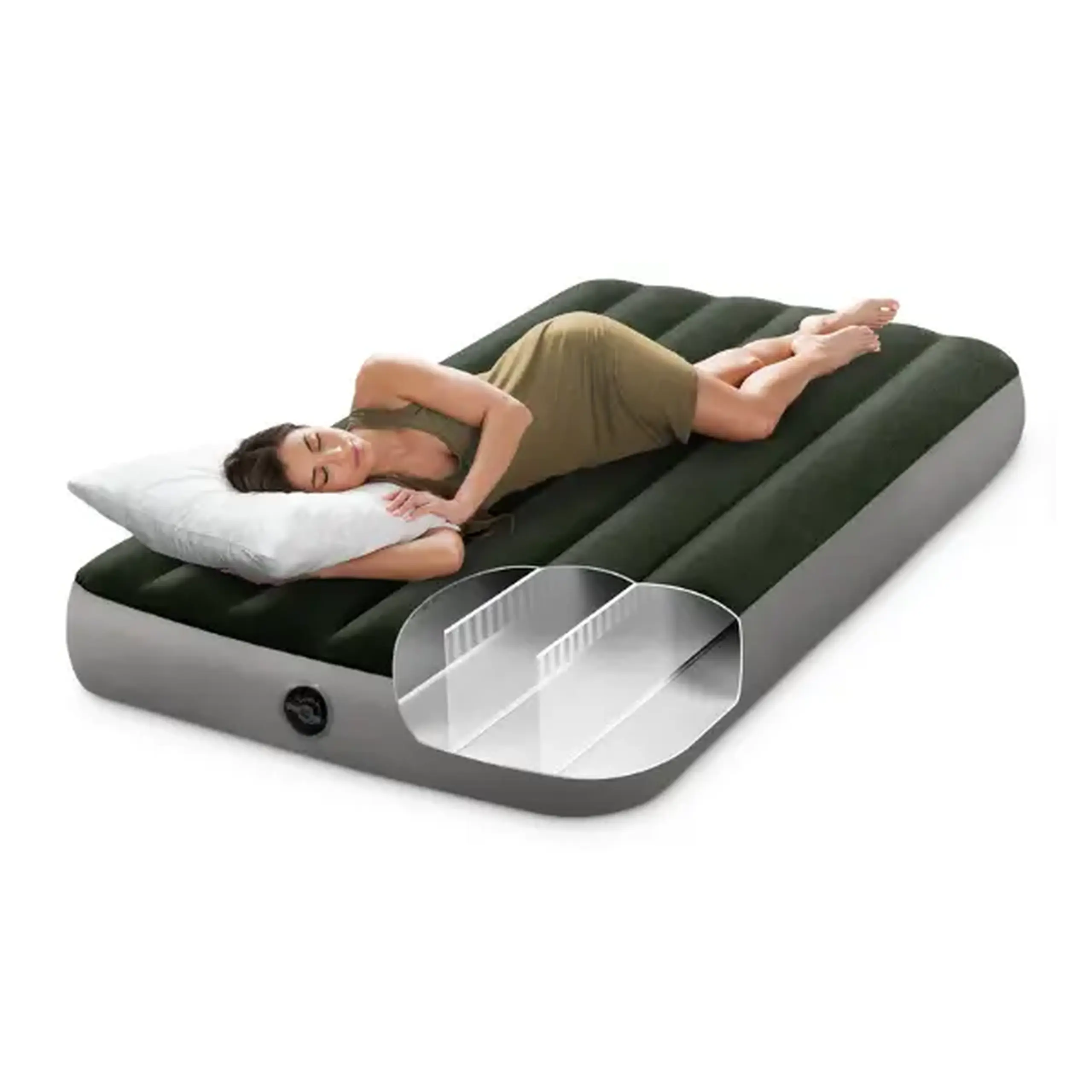 INTEX Saltea gonflabilă “Velur Downy” 99×191×25 cm cu pompă de picior integrată, până la 136 kg