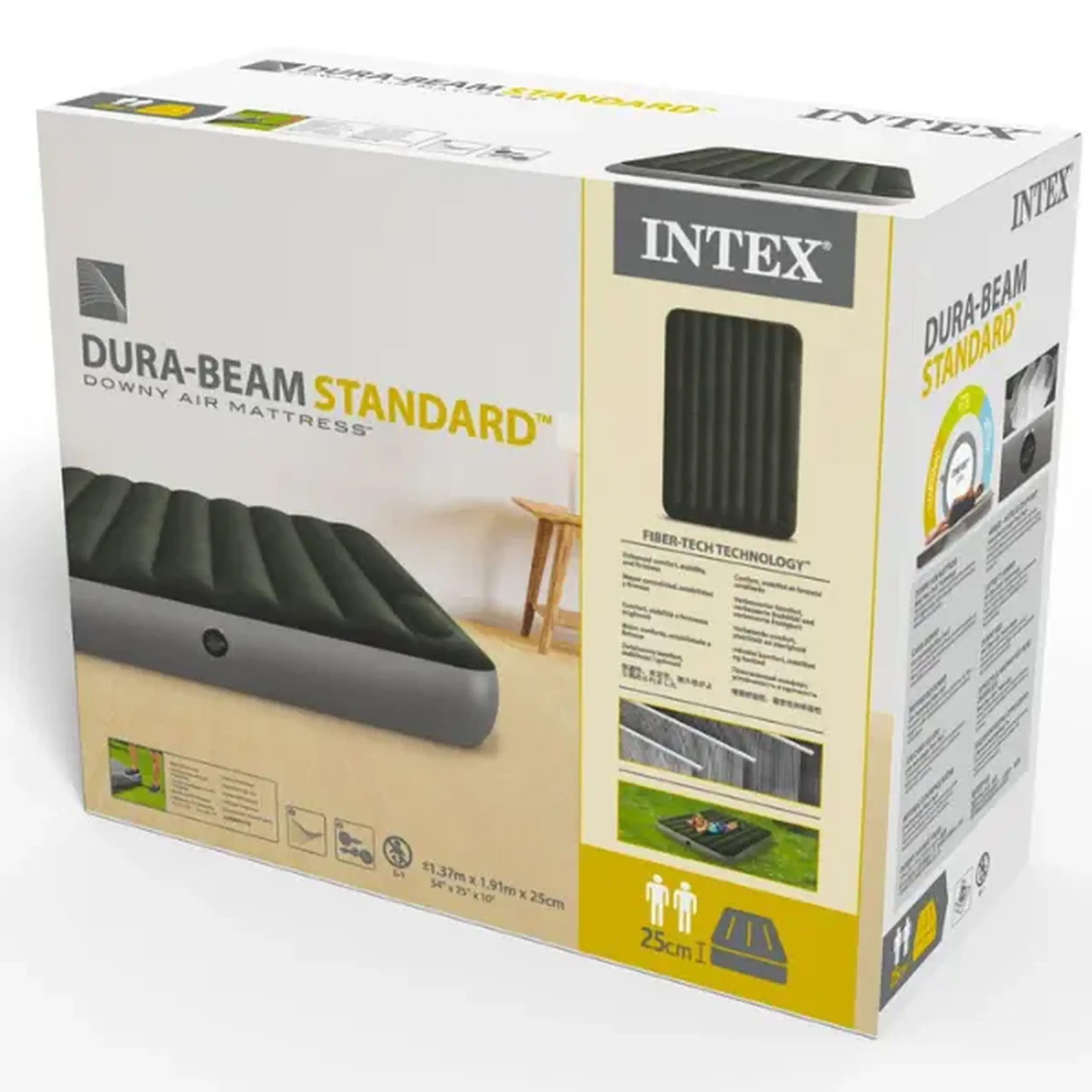 INTEX Saltea gonflabilă “Velur Downy” 137×191×25 cm cu pompă de picior integrată, până la 272 kg