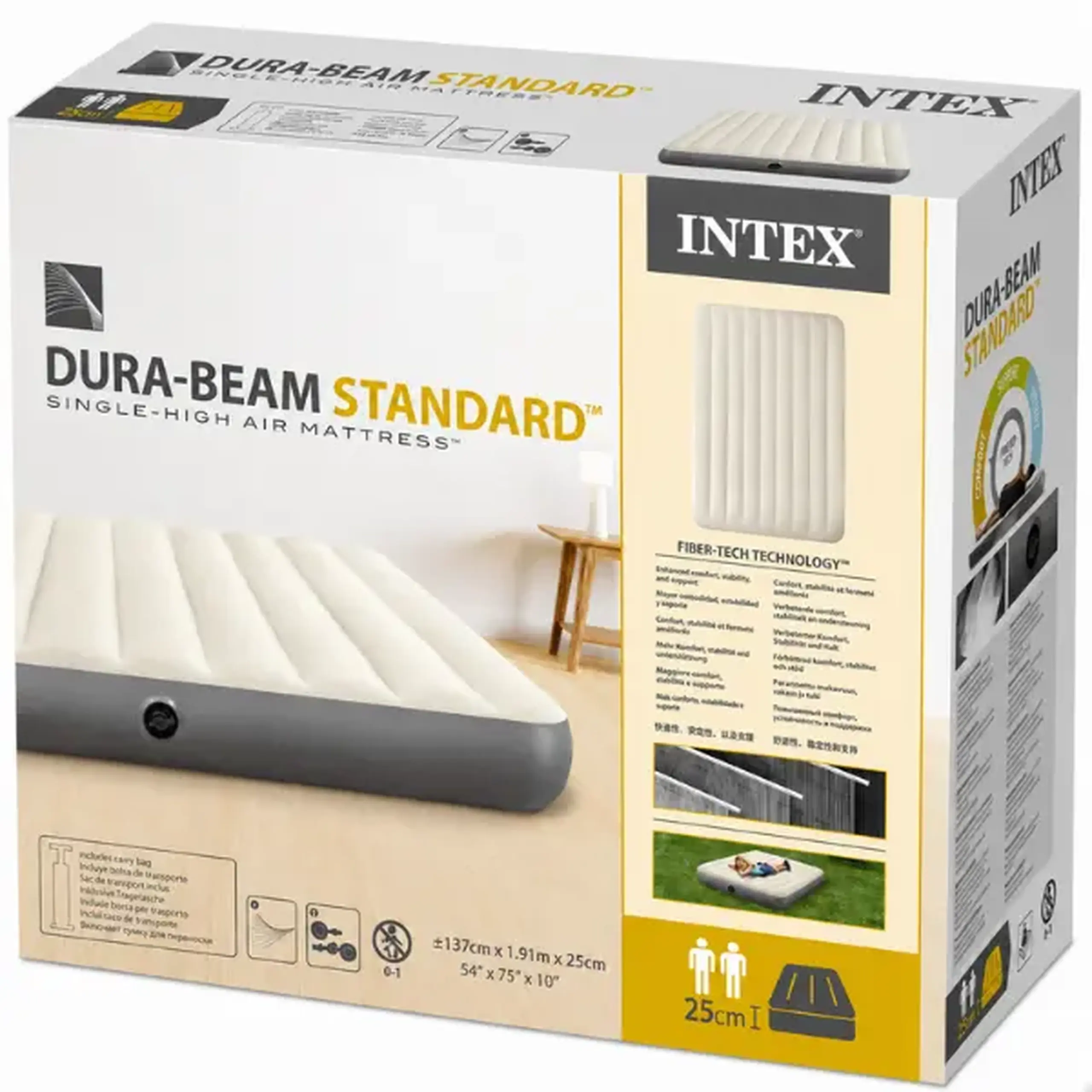 INTEX Saltea gonflabilă “Velur Single-High” 137x191x25 cm, până la 272 kg