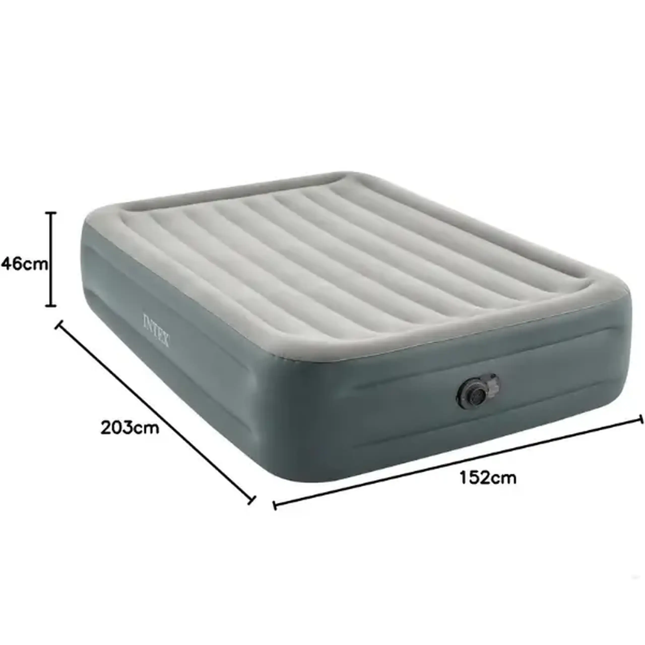 INTEX Pat gonflabil “Velur Deluxe” 152x203x46 cm cu pompă încorporată 220V, până la 272 kg