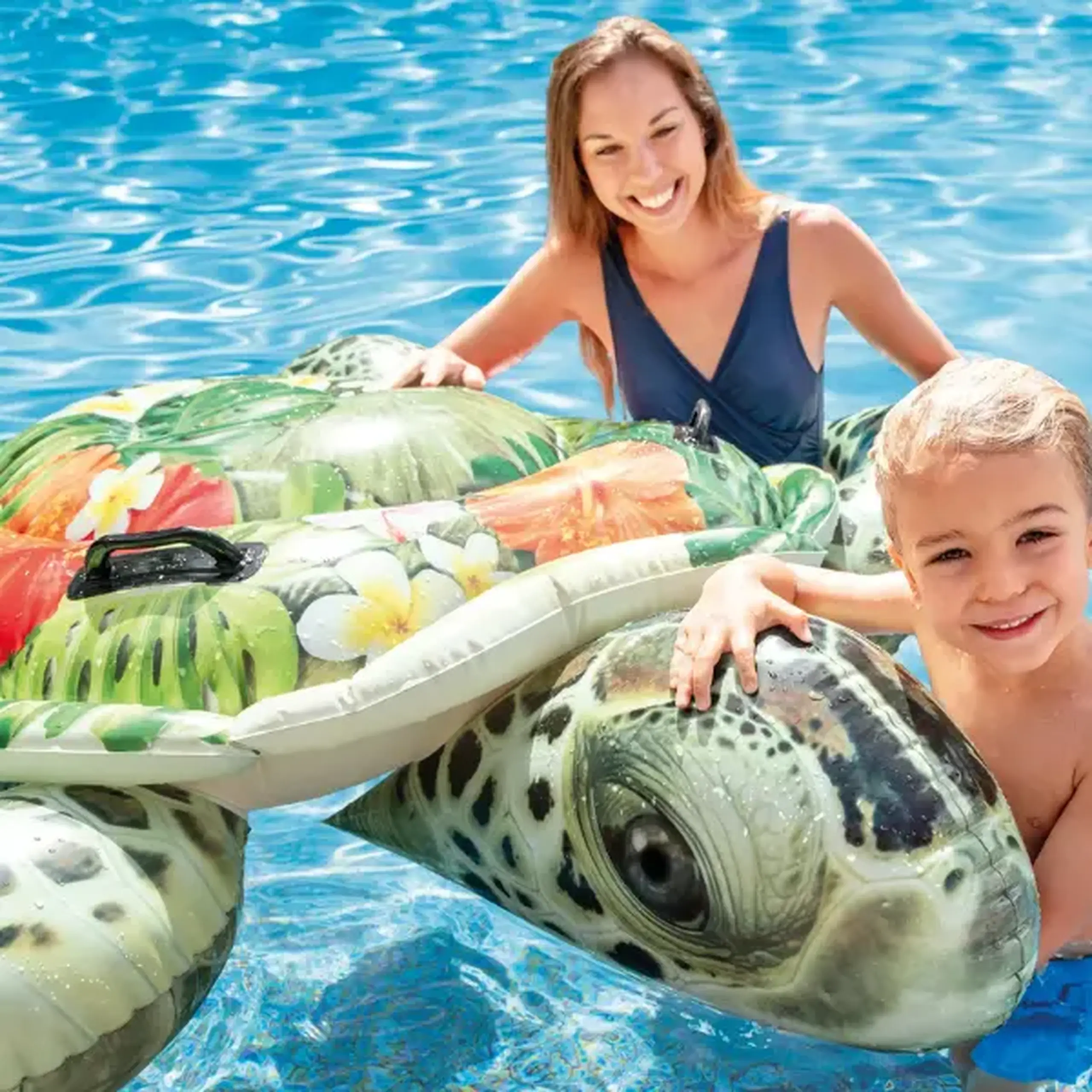INTEX Plută-saltea gonflabilă “Broască țestoasă” cu mânere, 191х170 cm, până la 80 kg, 3+