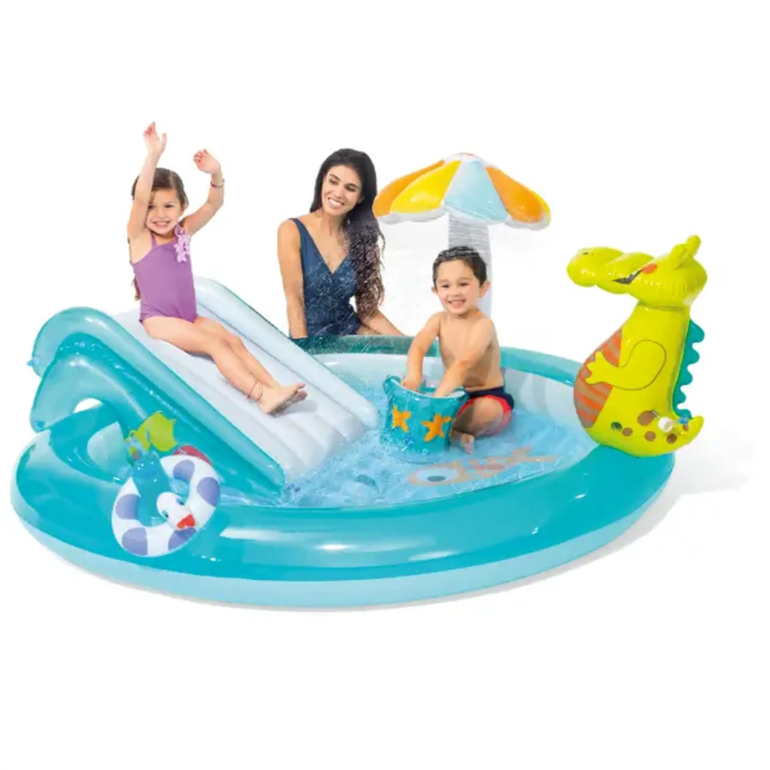 INTEX Centrul de joacă gonflabil “Crocodil ” 201x170x84 cm, 160 L, până la 54 kg, 2+