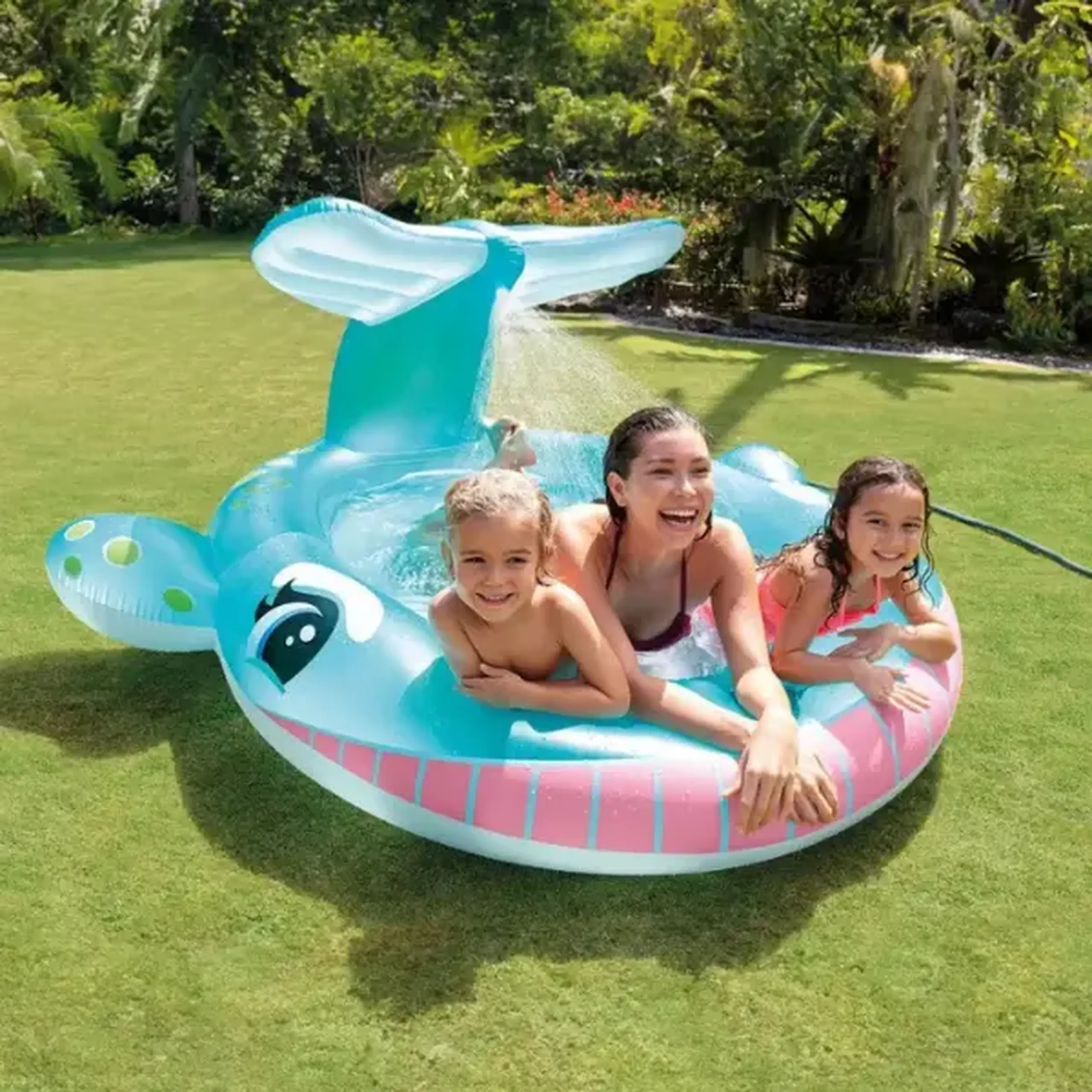 INTEX Piscină gonflabilă pentru copii cu jeturi de apă "Balena" 201x196x91 cm, 200 L, 2+
