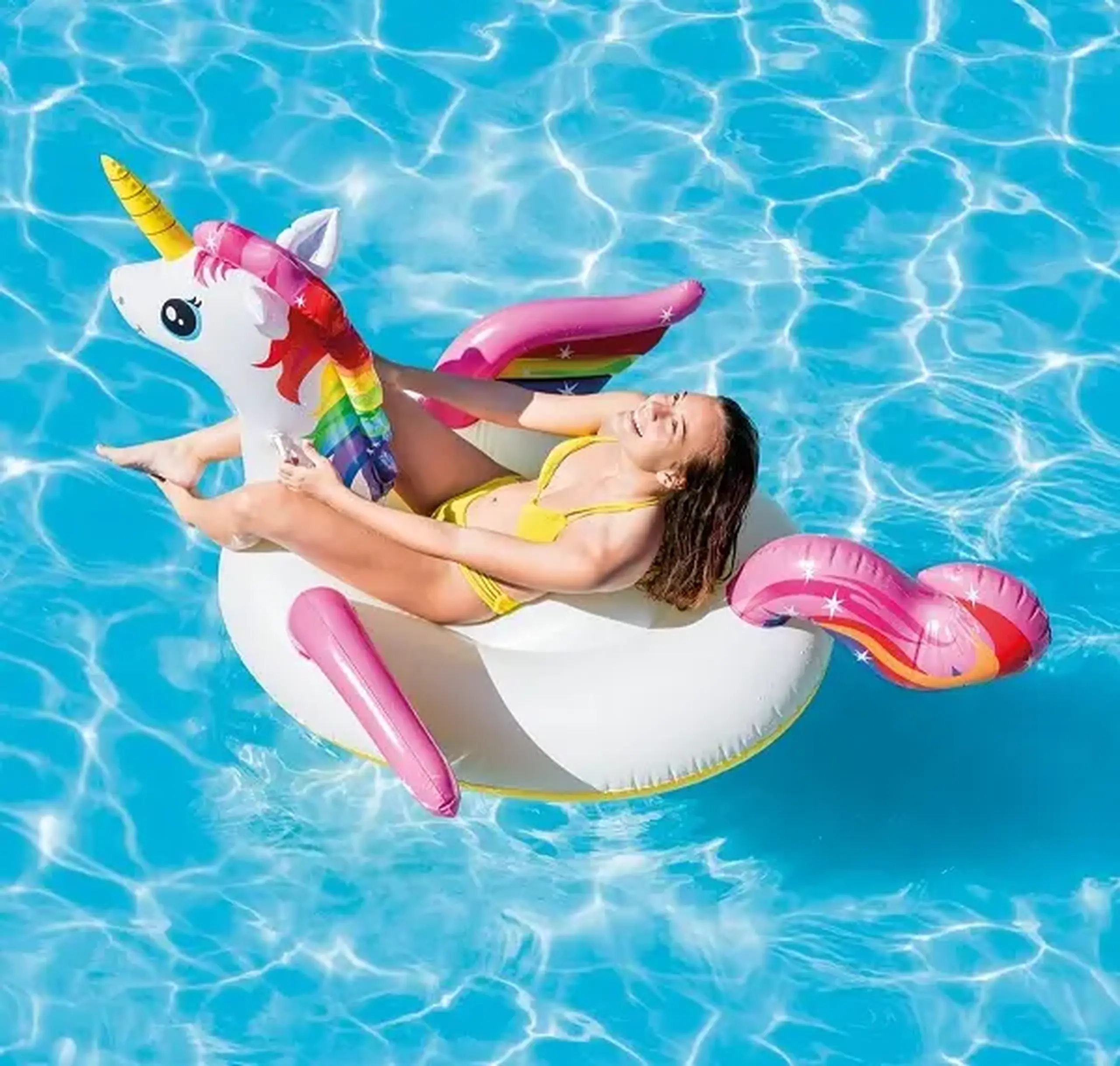 INTEX Plută-saltea gonflabilă “Unicorn” cu mânere, 198x140x97 cm, până la 40 kg, 3+
