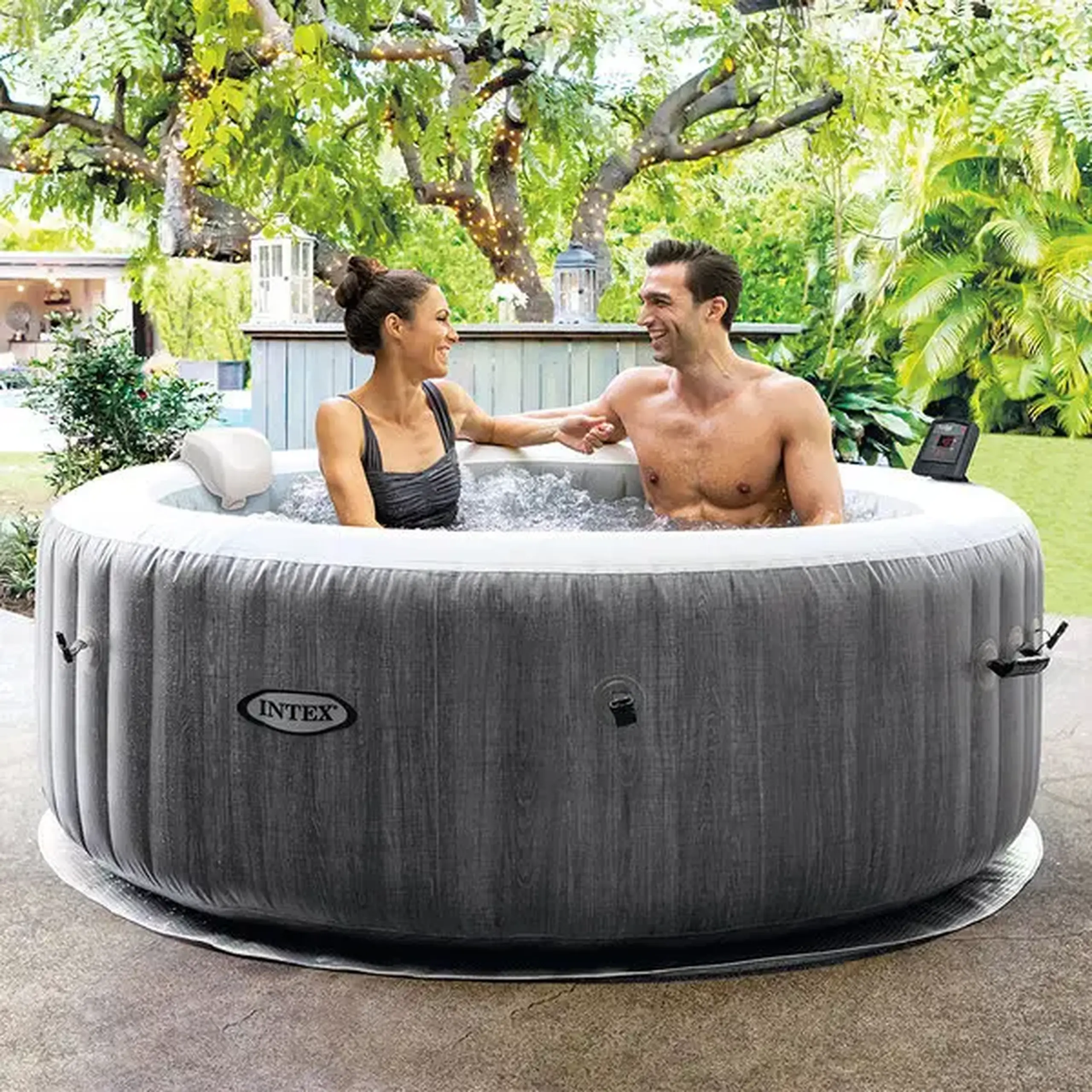INTEX Jacuzzi SPA gonflabil "Greywood Deluxe" 196х71 cm, 795L, 4 persoane