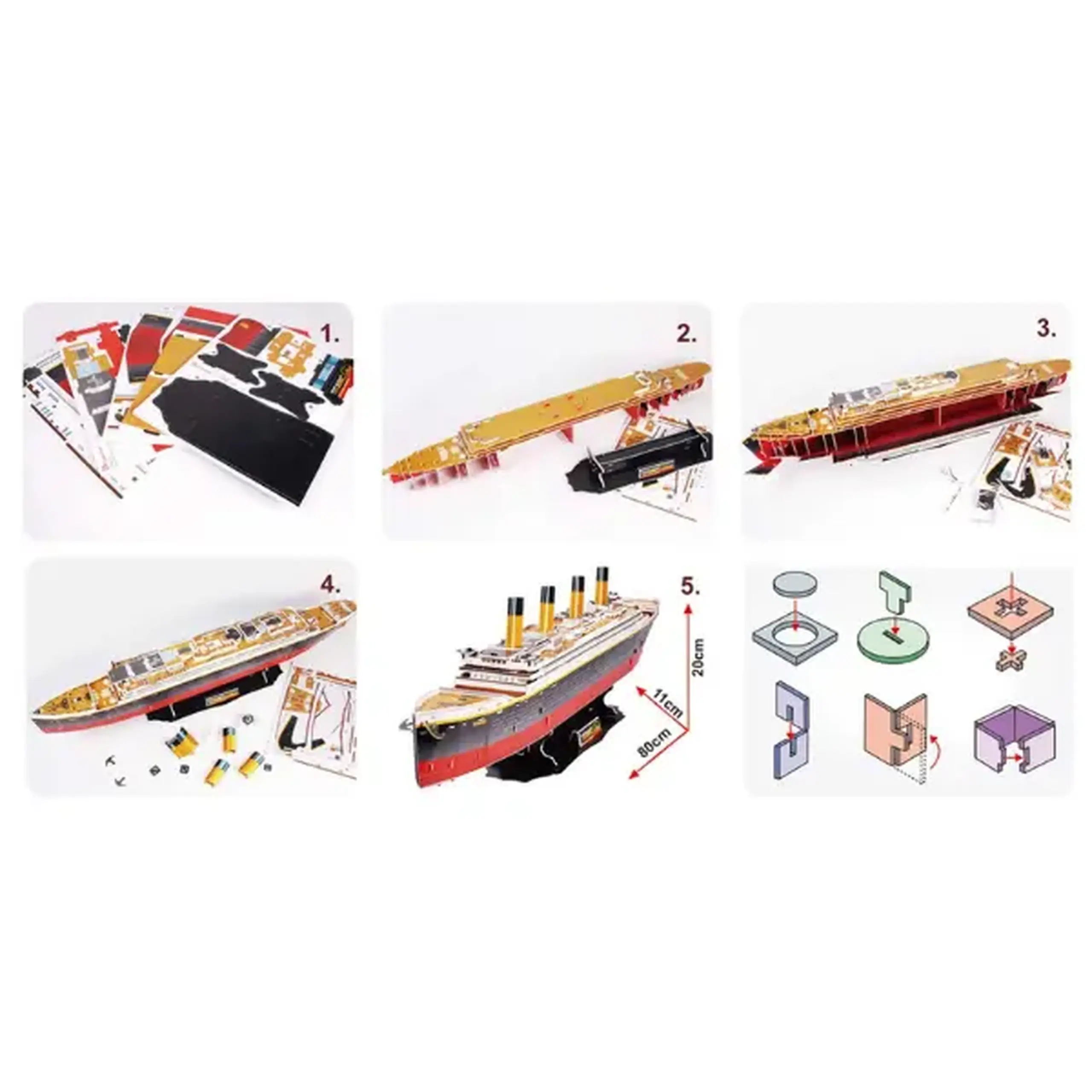 3D puzzle “Titanic”, model mare, 113 elemente