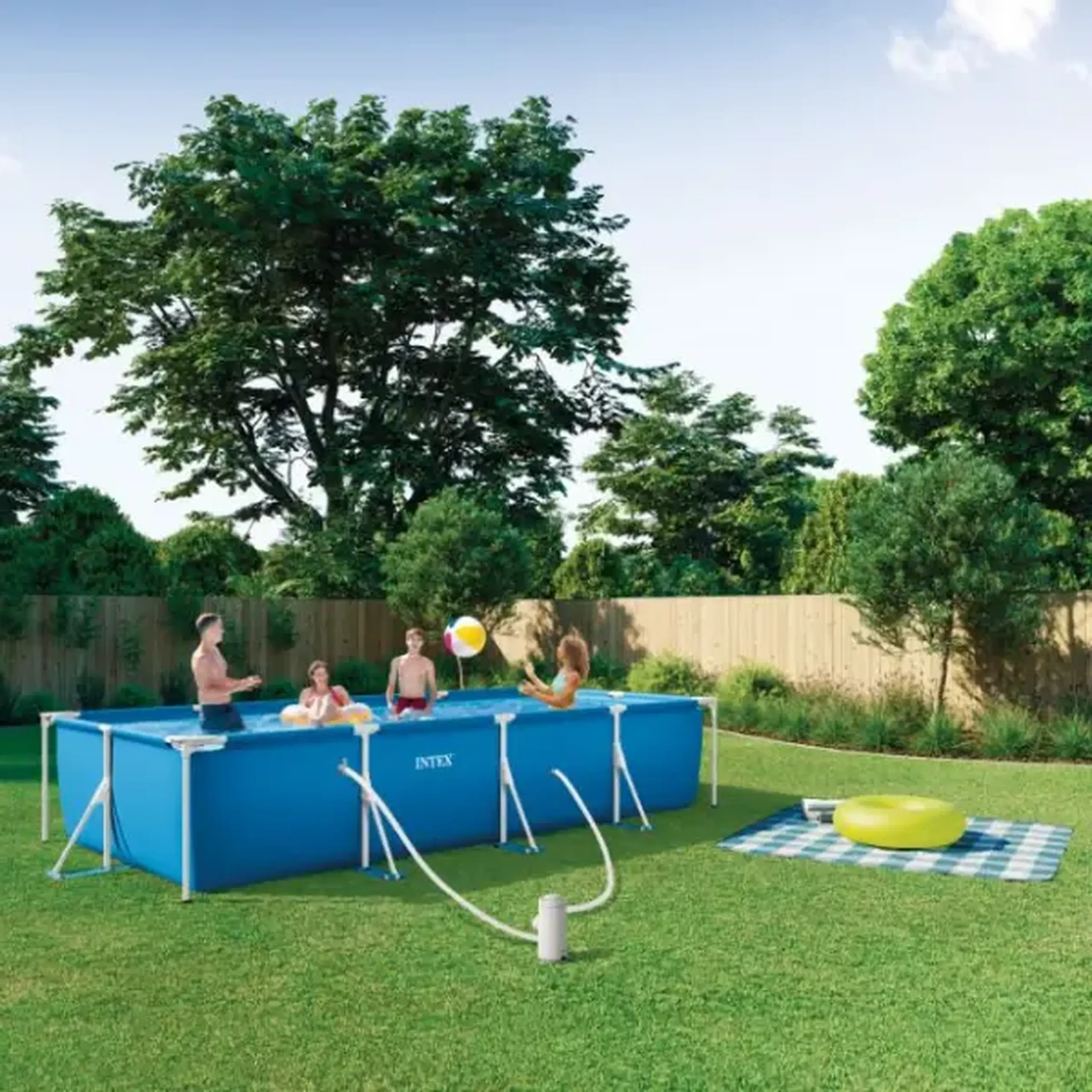 INTEX Piscină RECTANGULAR FRAME 450x220x84cm, 7127L, cadru metalic