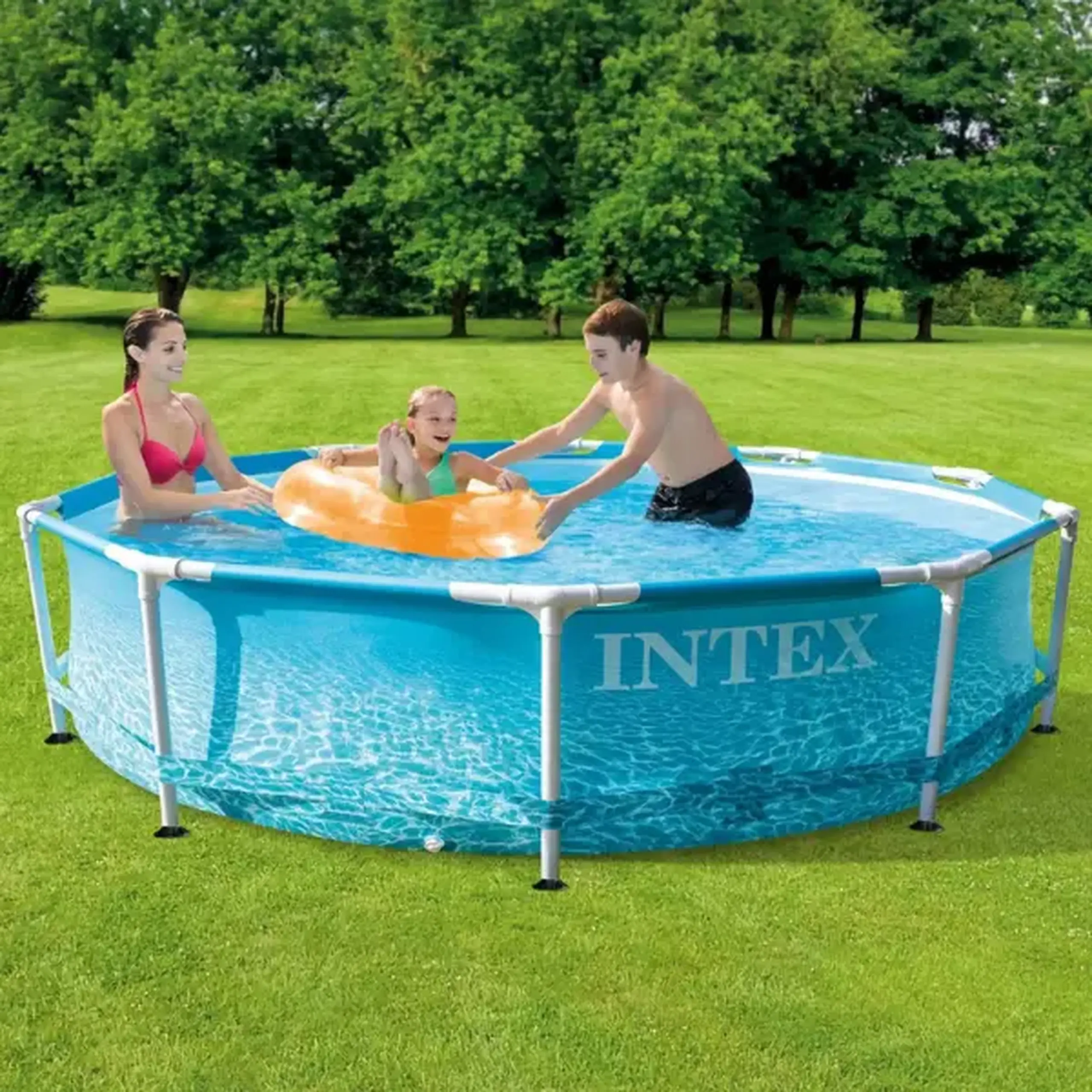 INTEX Piscină BEACHSIDE METAL FRAME 305x76cm, 4485L, cadru metalic