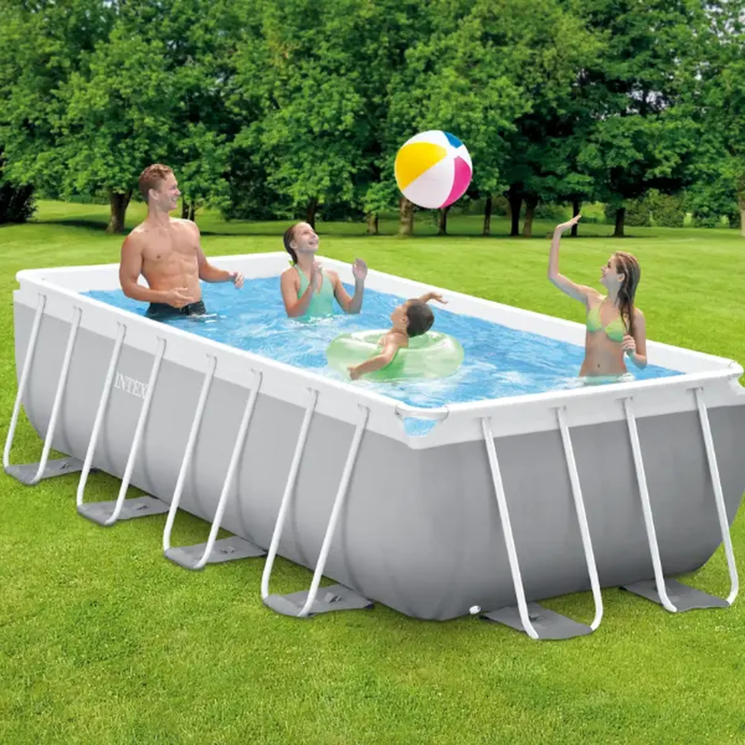 INTEX Piscină PRISM FRAME RECTANGULAR 400x200x122cm, 8418L, cadru metalic, cu pompă de filtrare