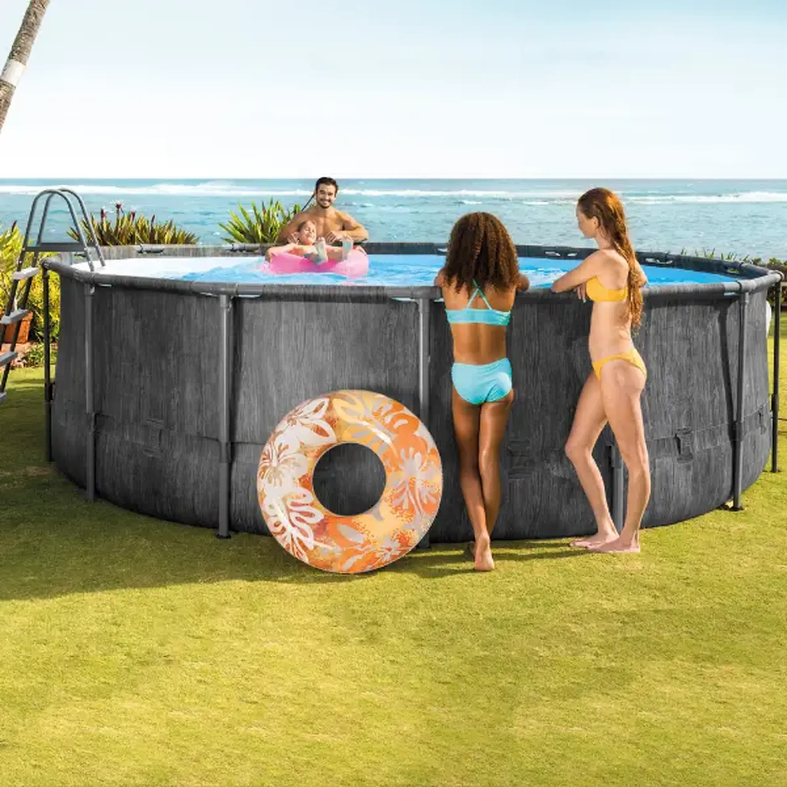 INTEX Piscină GREYWOOD PRISM FRAME PREMIUM 457×122cm, 16805L, cadru metalic, cu pompă de filtrare