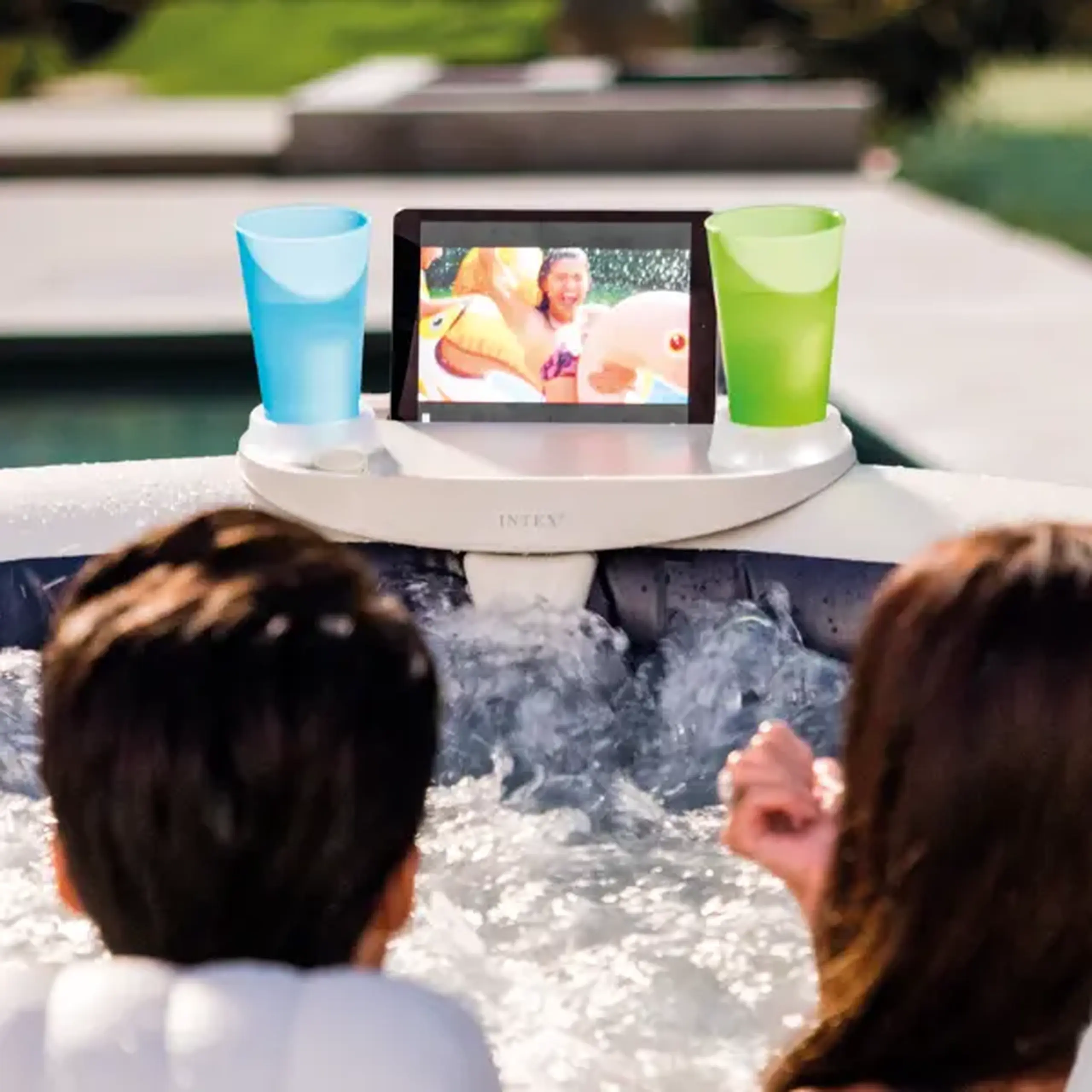 INTEX Tavă iluminată cu LED 45x26x16 cm pentru piscine-SPA, cu suport pentru tabletă și 2 suporturi pentru pahare
