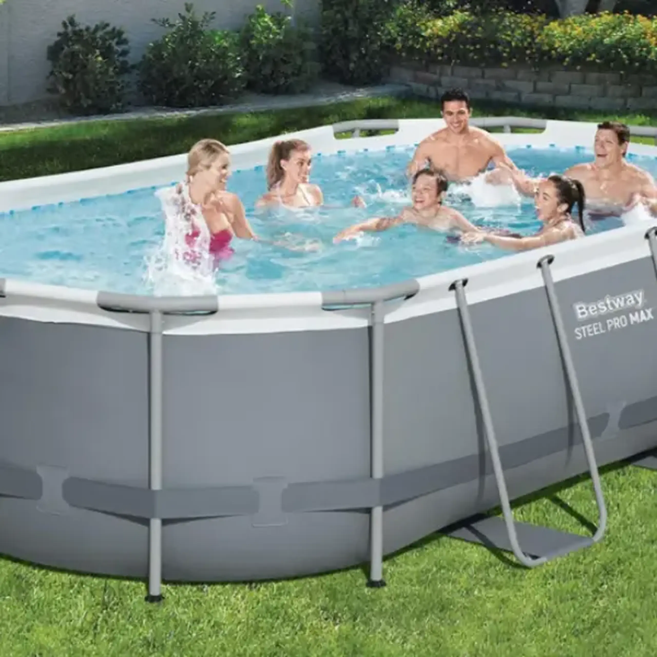 Bestway Piscina STEEL PRO MAX Oval 427x250x100 cm, 7250L, cadru metalic