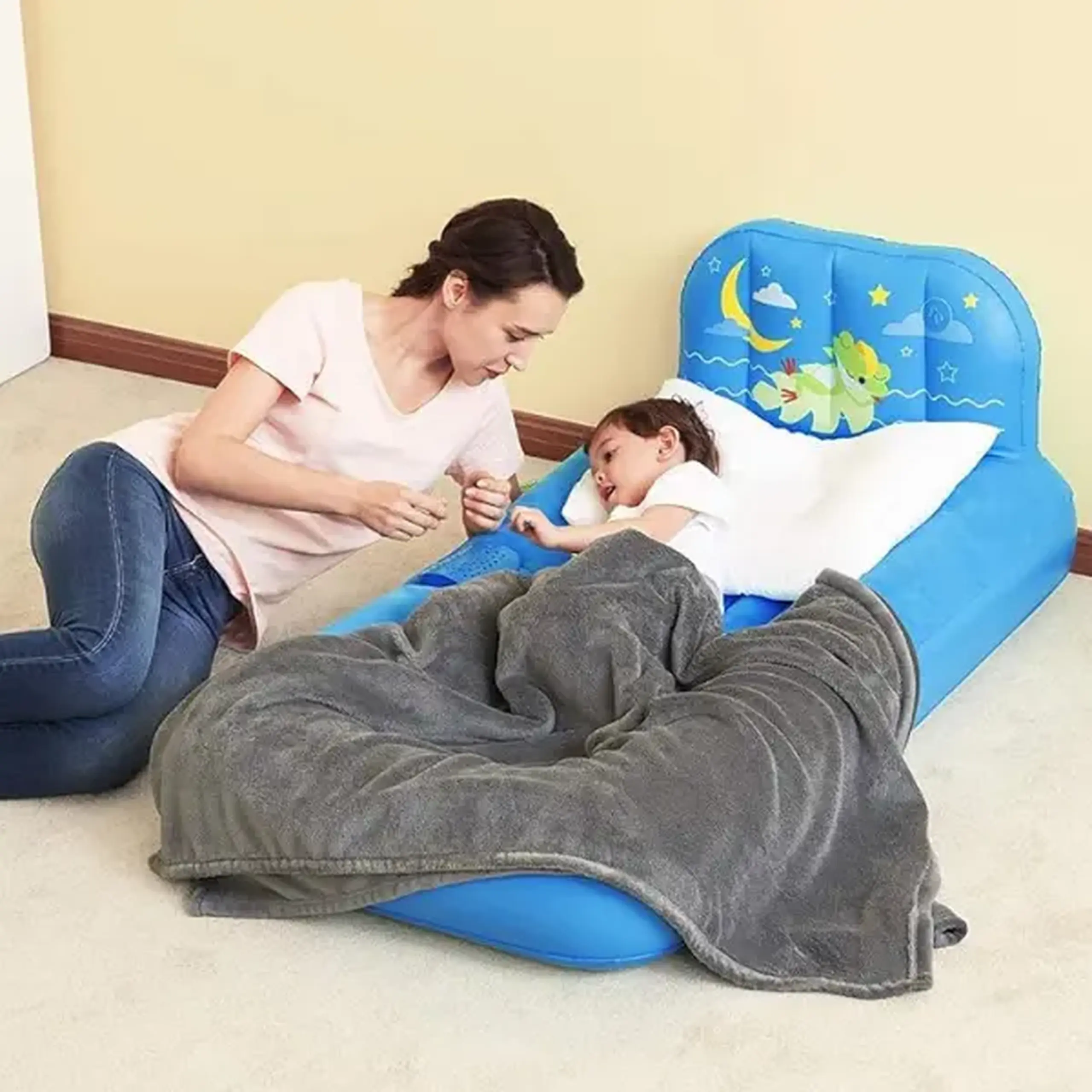Bestway Saltea gonflabilă p/u copii 76х132х46cm cu spătar și iluminare