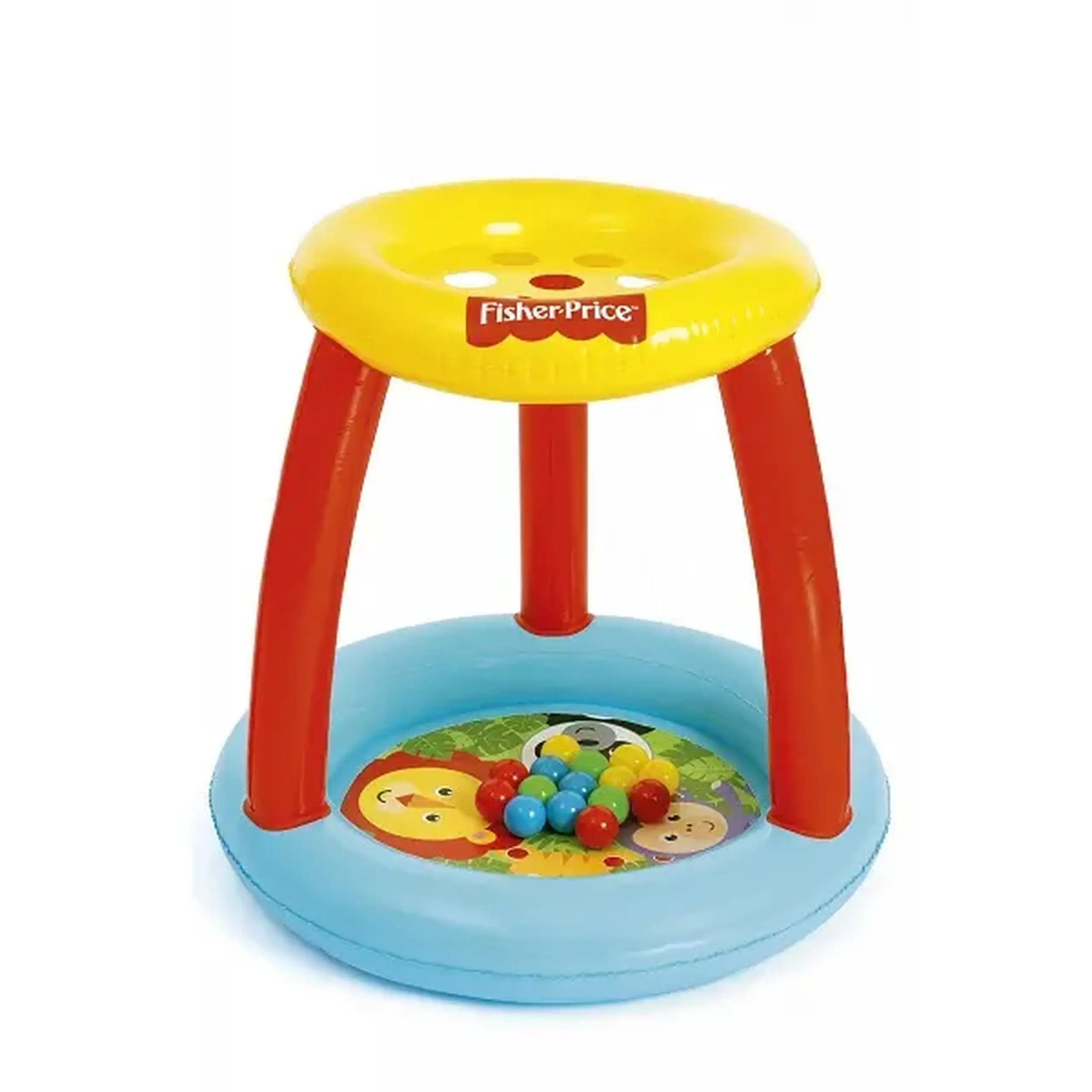 Bestway Centru de joc 89x89x84cm ANIMĂLUȚE Fisher Price cu mingiuțe (15b), 2+