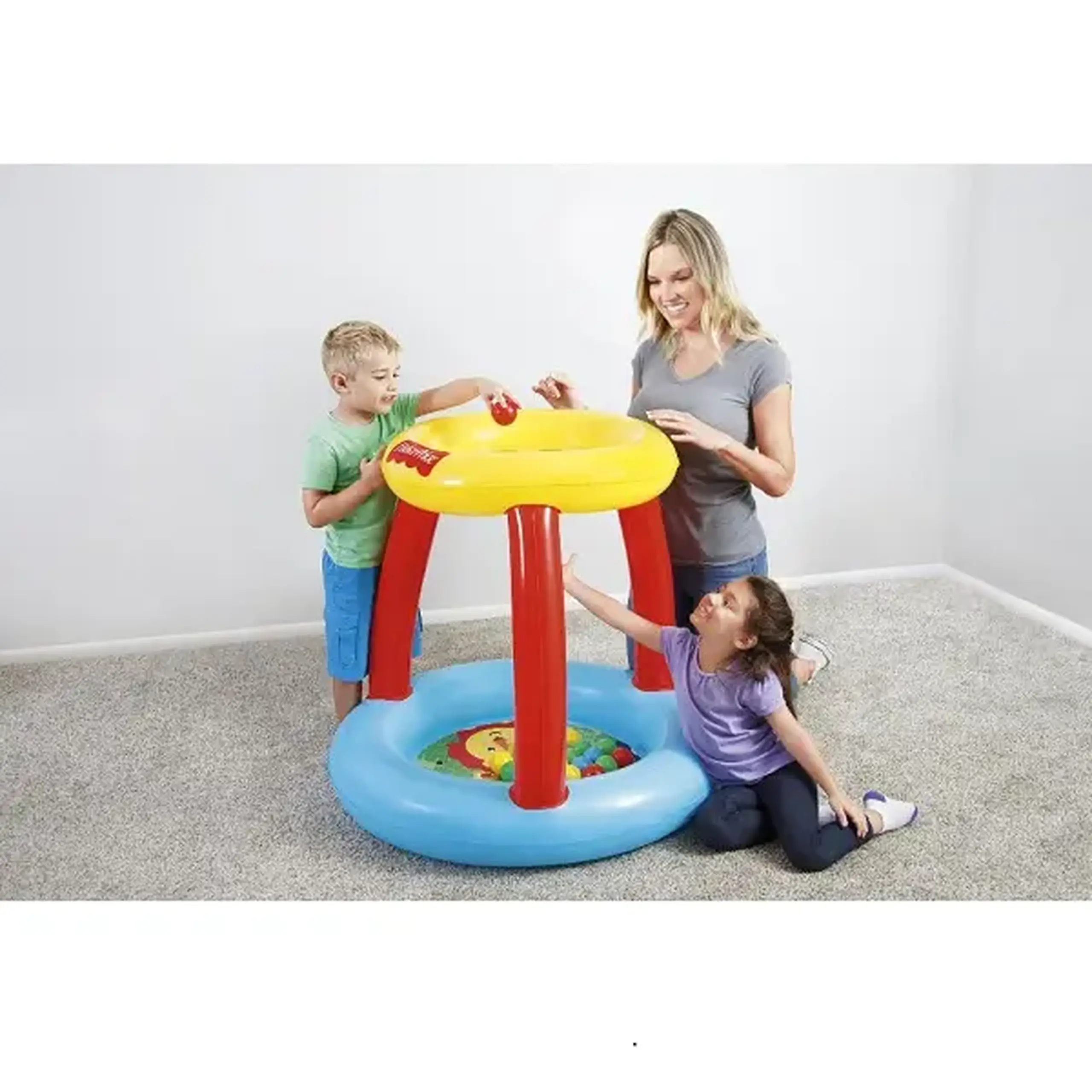 Bestway Centru de joc 89x89x84cm ANIMĂLUȚE Fisher Price cu mingiuțe (15b), 2+