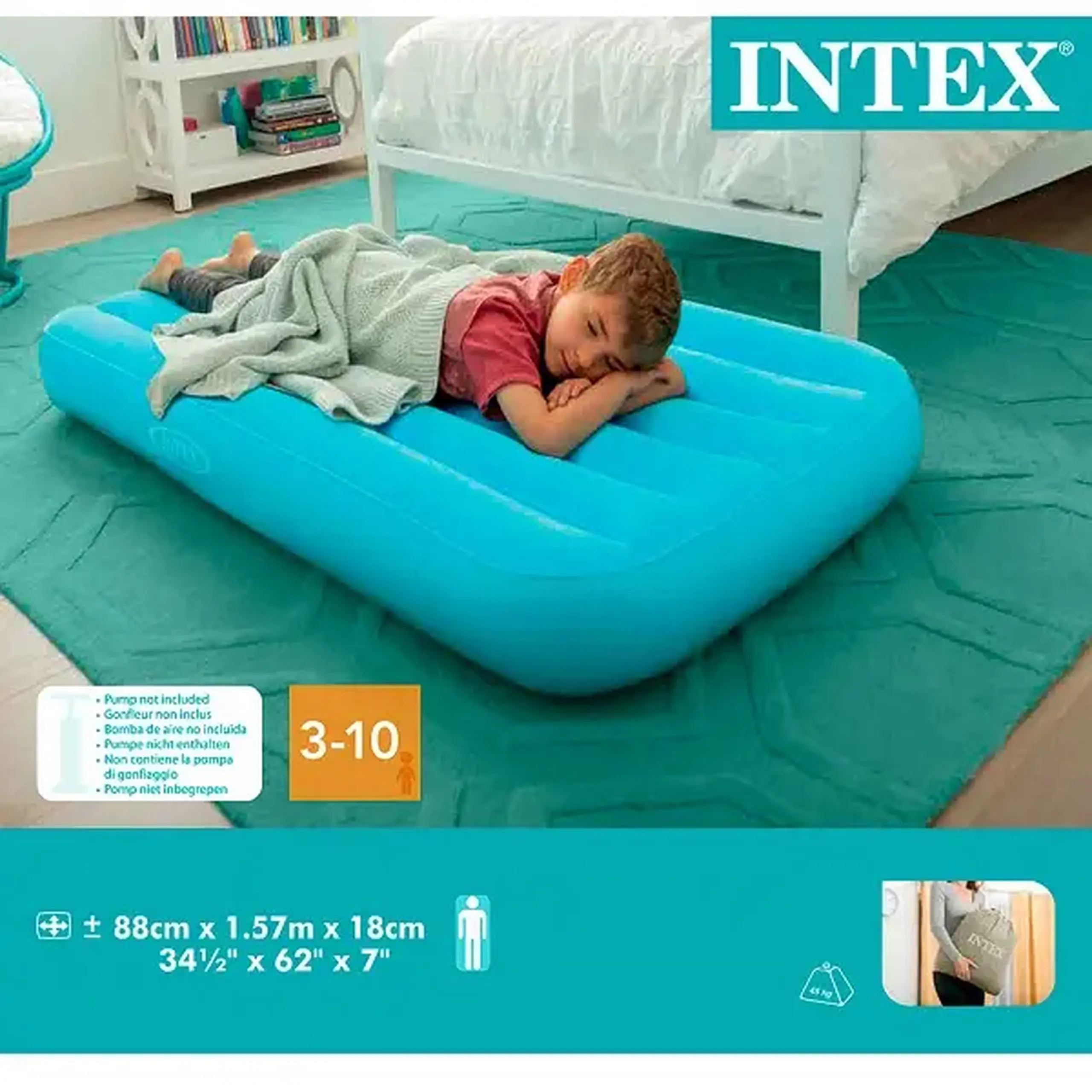 INTEX Saltea gonflabilă pentru copii “Velur Cozy Kidz” 88x157x18 cm, 3-10 ani, 2 culori