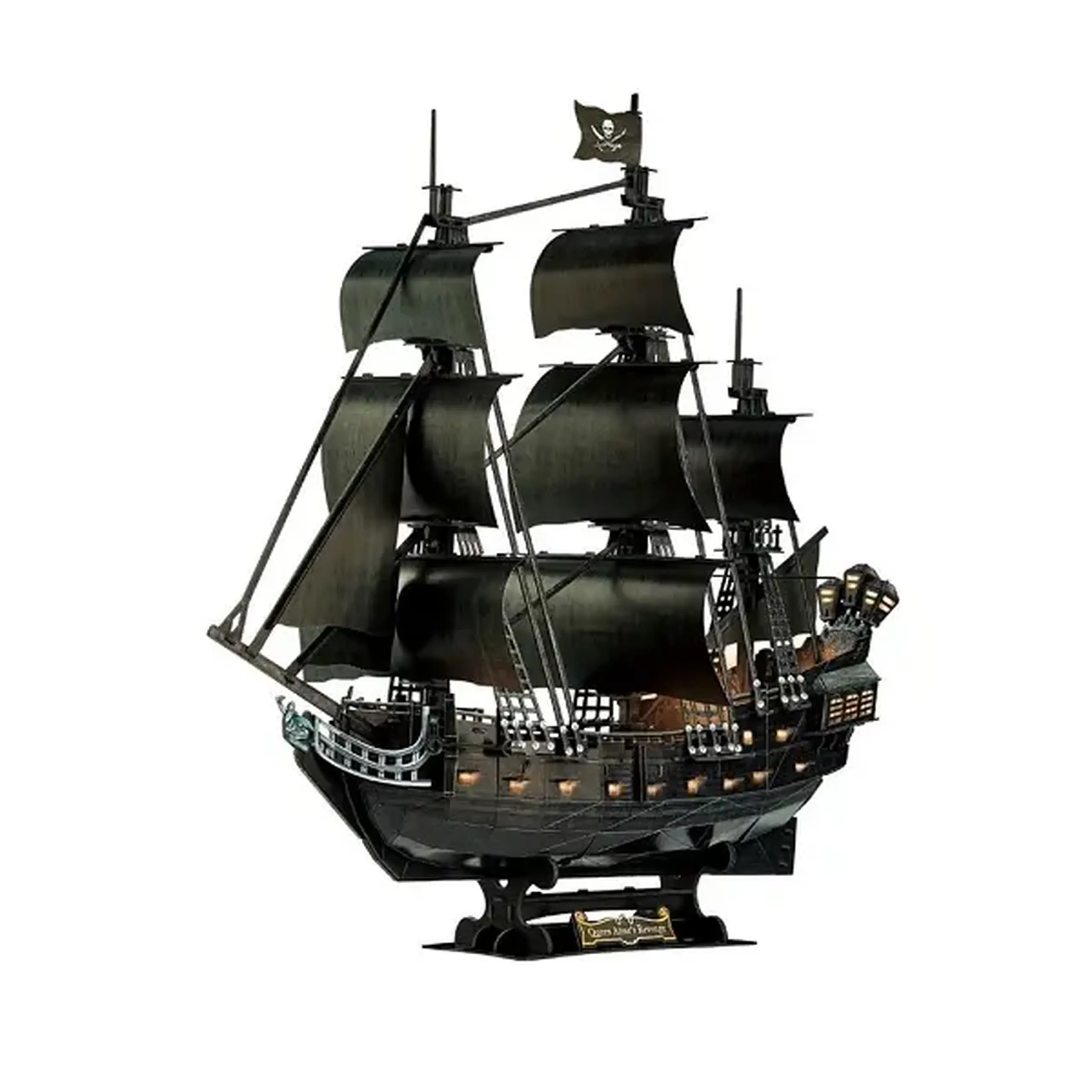 3D Puzzle Corabie de pirati„Răzbunarea Reginei Anne” cu iluminare LED, 293 elemente