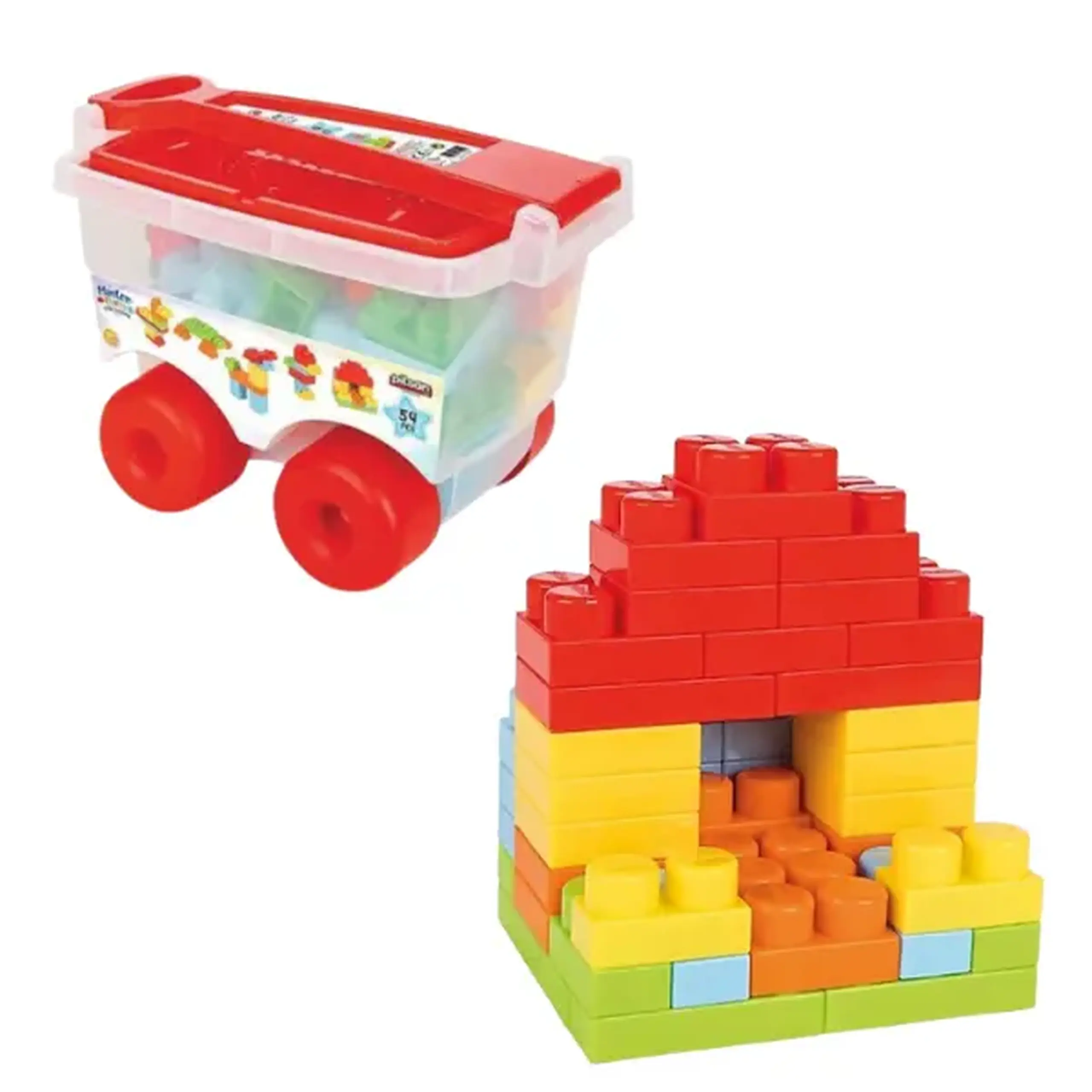 Set de construcție ”Master Blocks” în cărucior (54 piese)