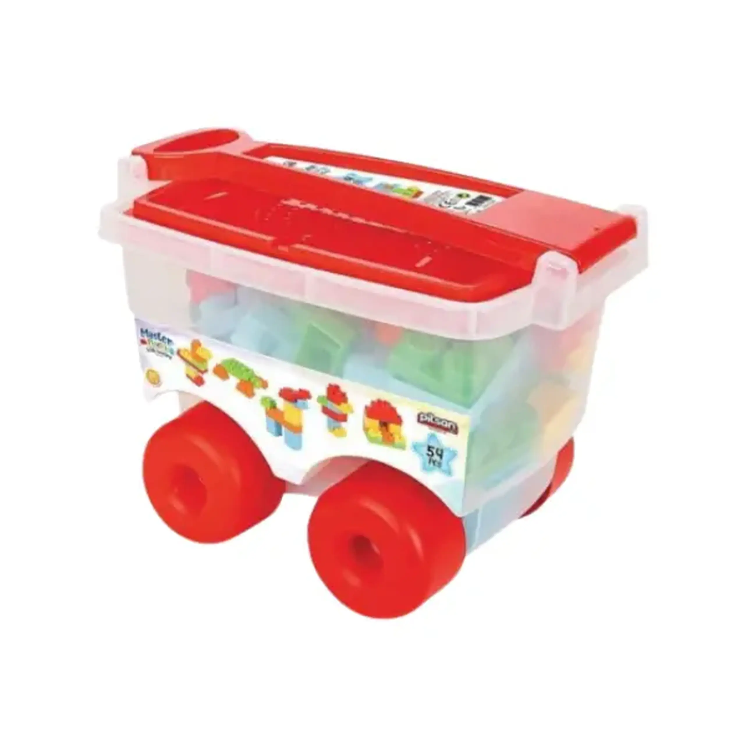 Set de construcție ”Master Blocks” în cărucior (54 piese)