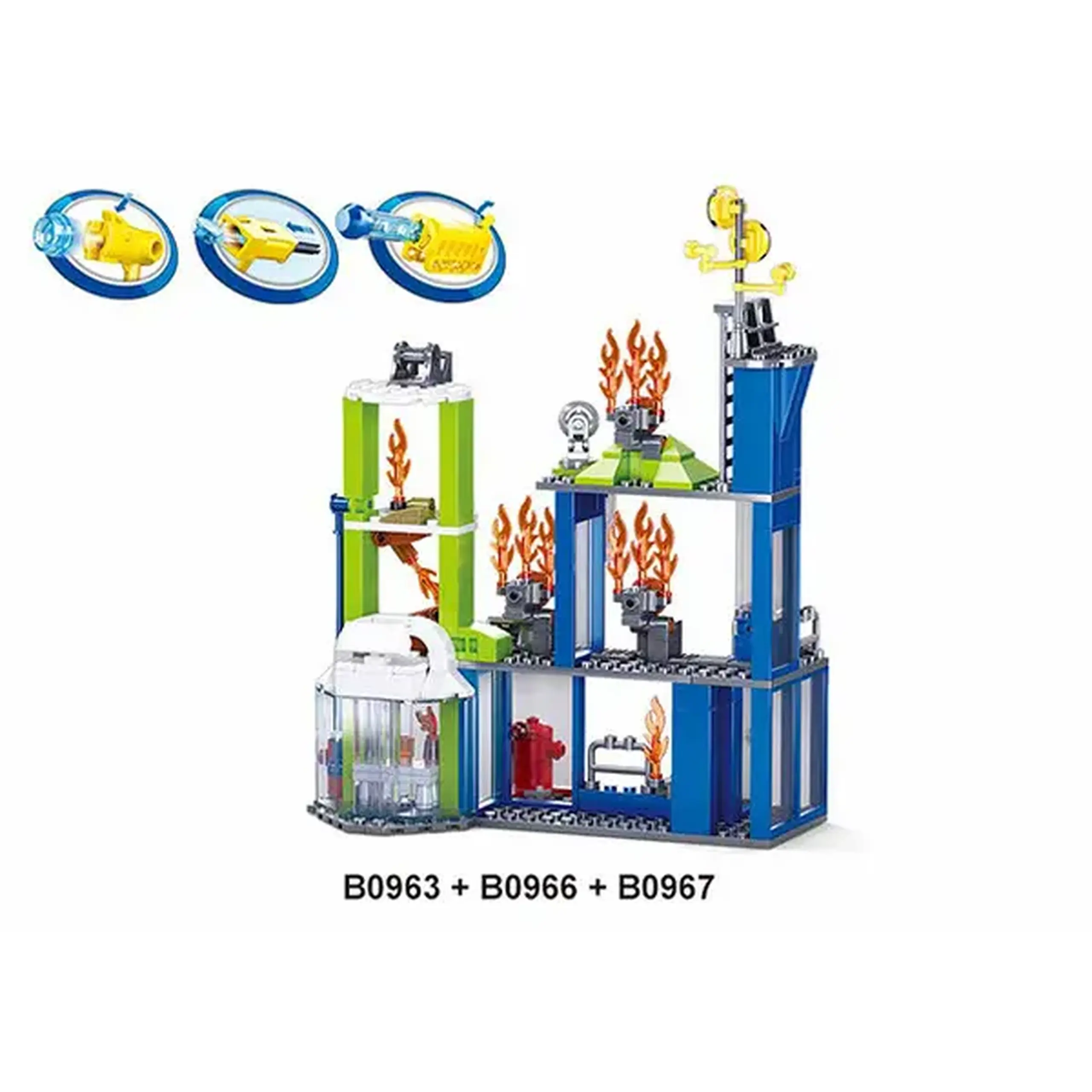 Set de construcție „Centrul de pregătire a pompierilor”, 585 elem.