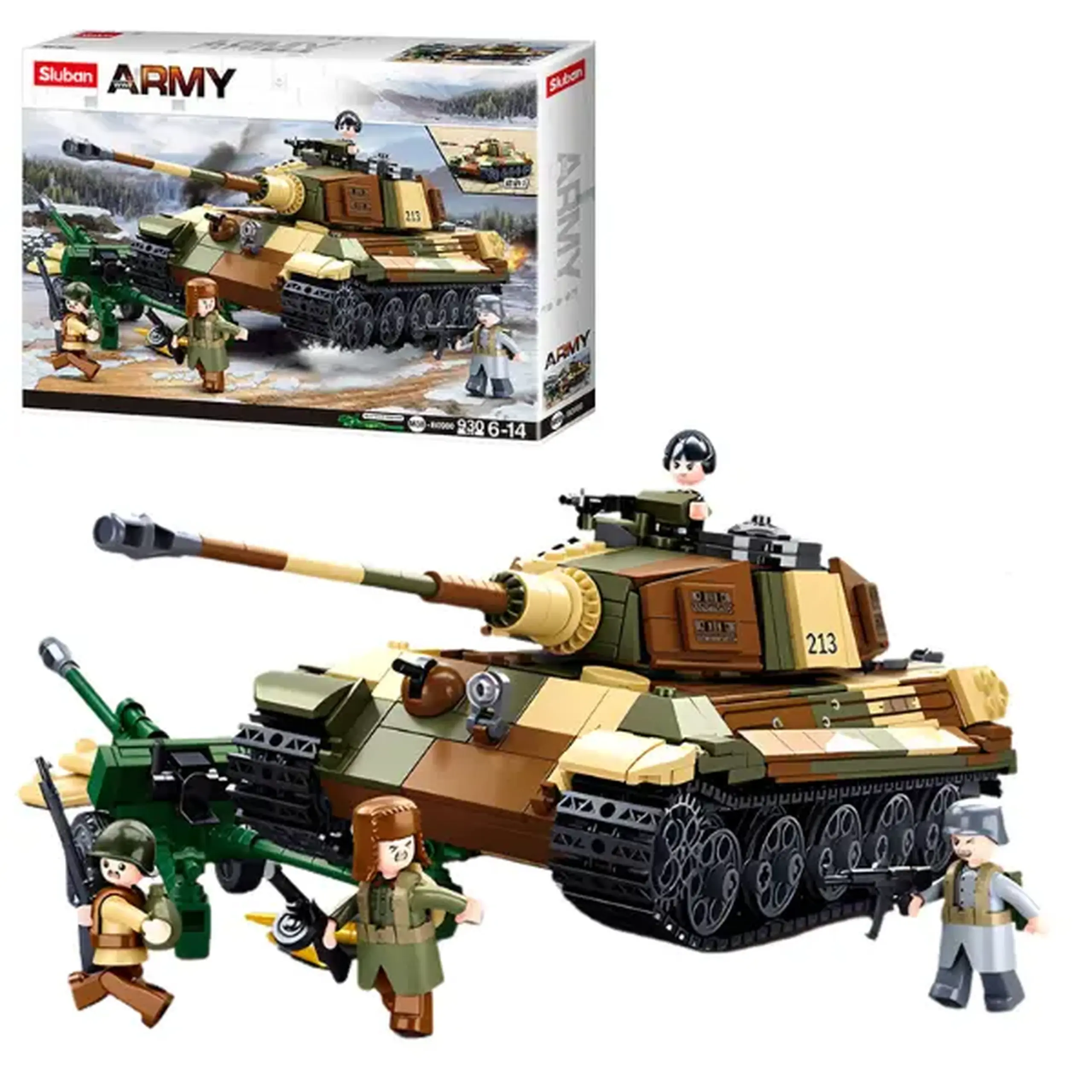 Set de construcție Tanc 2 în 1 „Tigrul Regal”, 930 piese