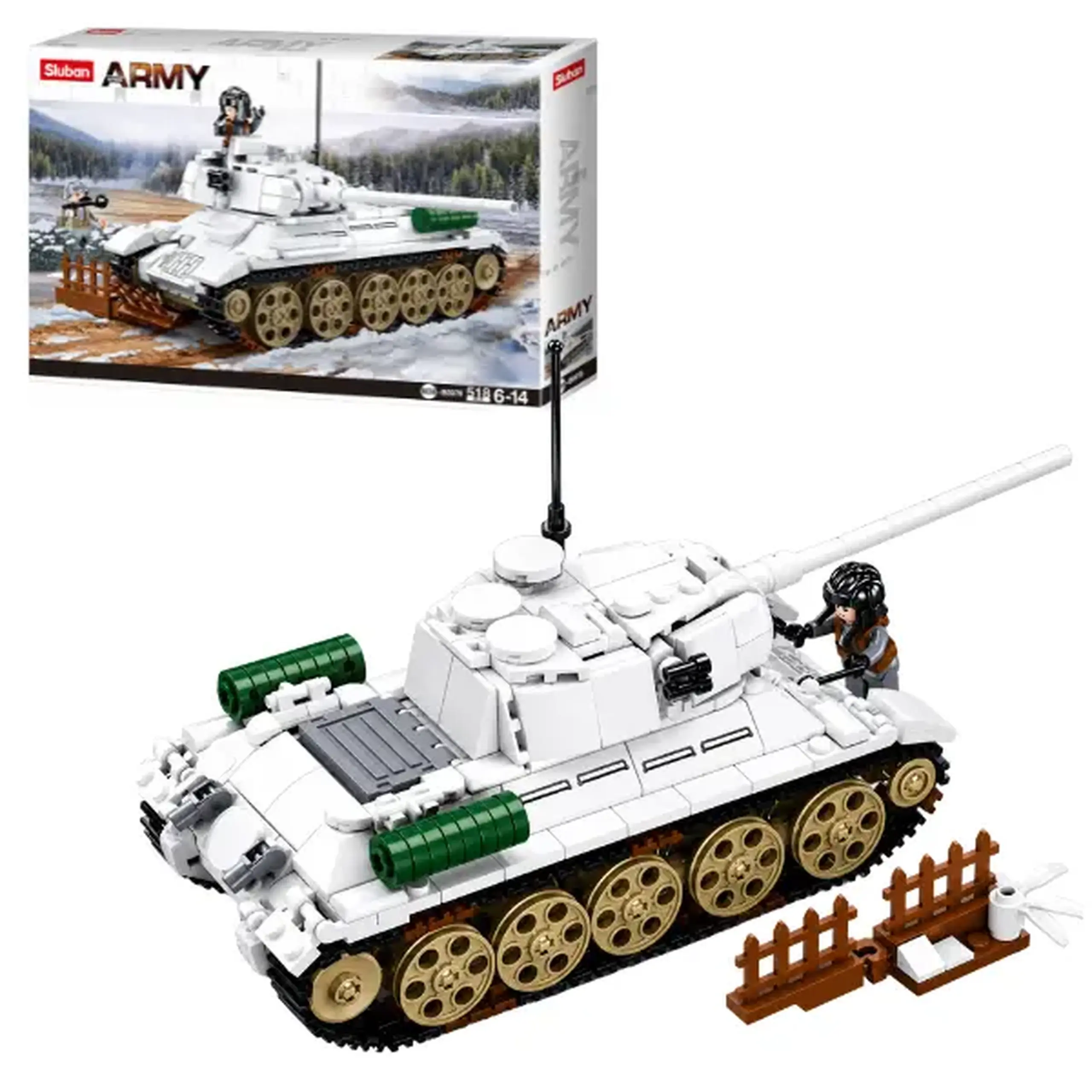 Set de construcție ”Tancul T-34/85 din bătălia de la Budapesta”, 518 elem.