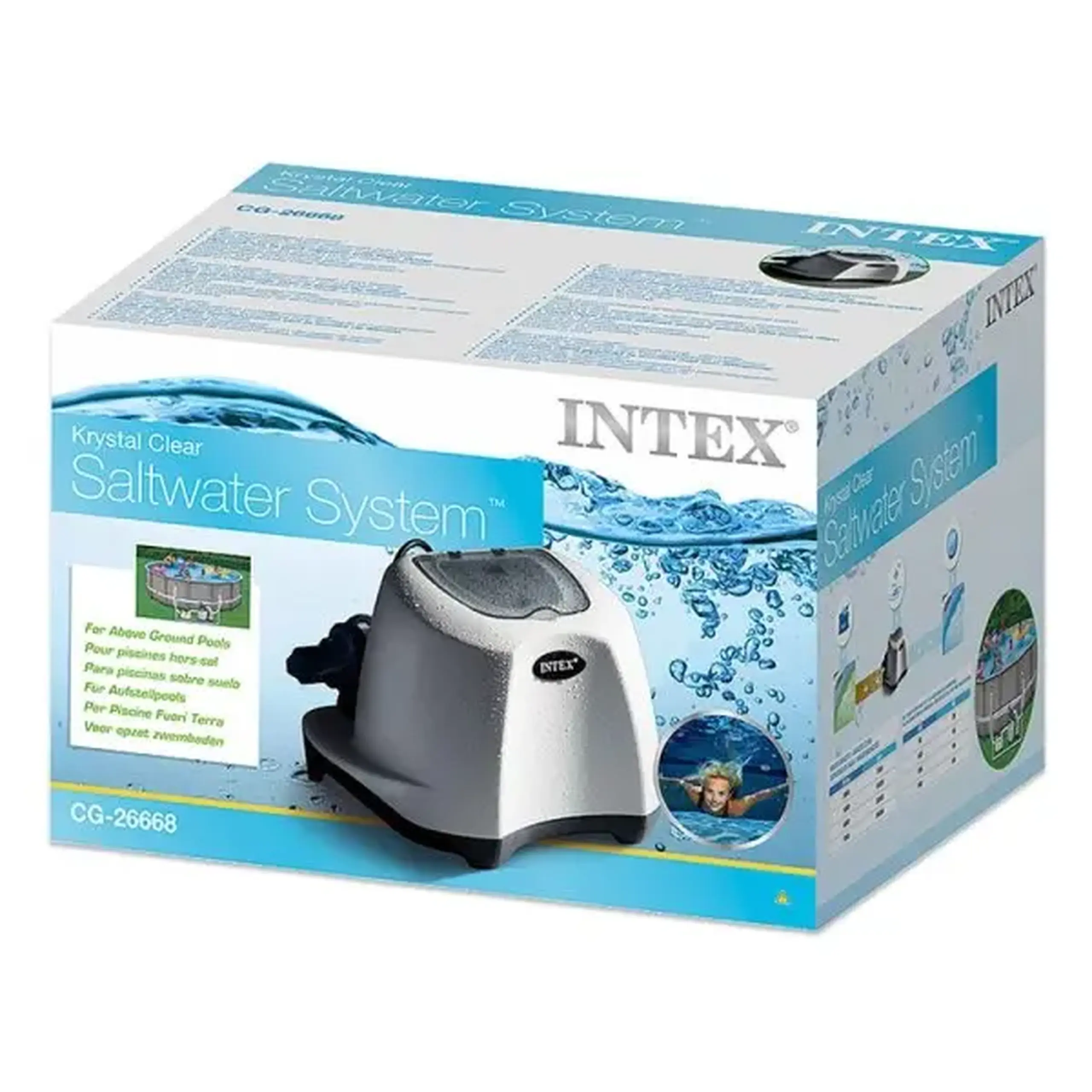INTEX Generator de clor (sistem de apă de mare) “Krystal Clear QS200” pentru piscine până la 8300L, 220-240V,cu temporizator