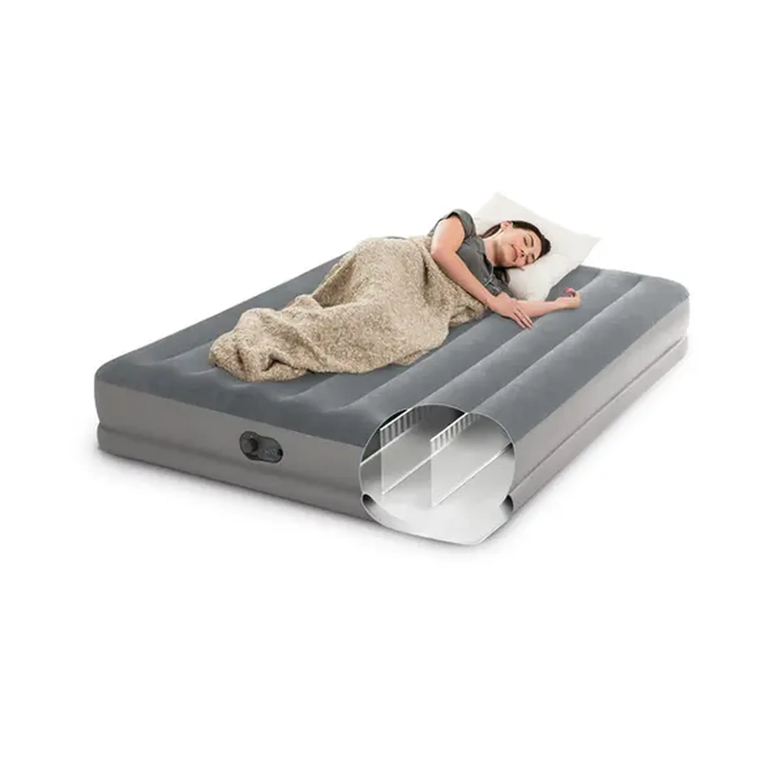 INTEX Saltea "Velur Prestige" 152x203x30cm cu USB pompa FastFill