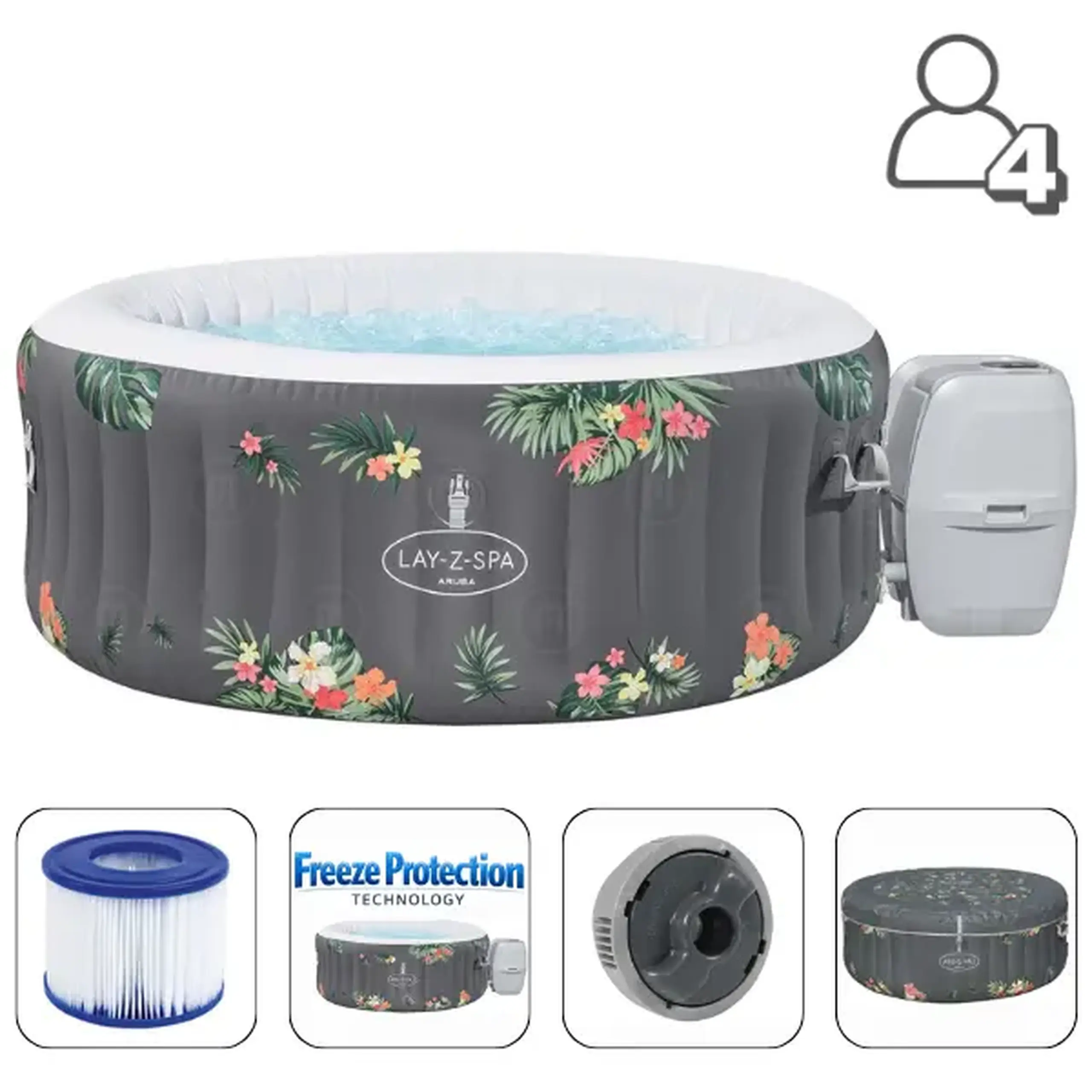 Bestway Jacuzzi SPA Aruba AirJet 170x66cm, 605L, 4 persoane