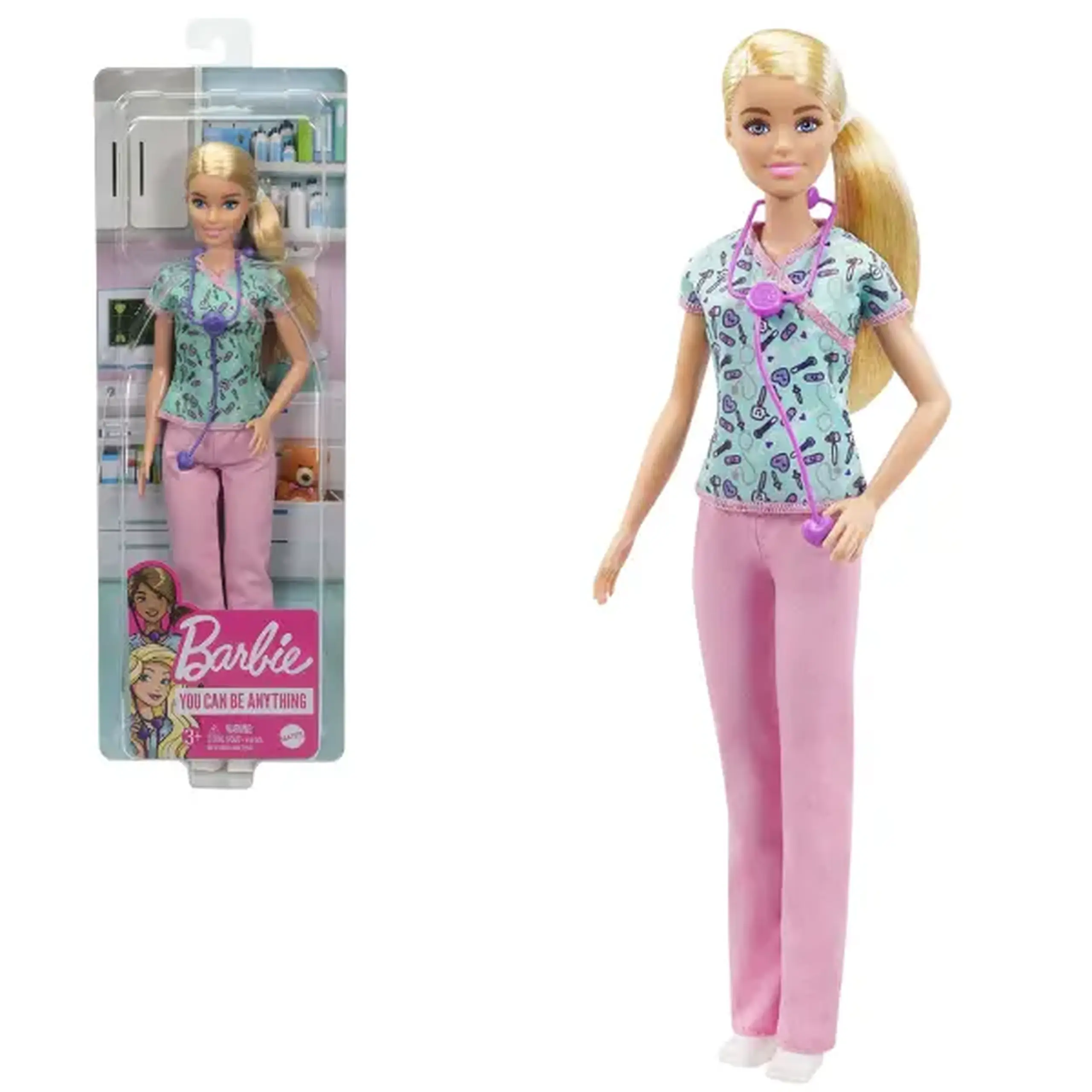 Păpușa Barbie "asistenta medicală" din seria "Pot să fiu"