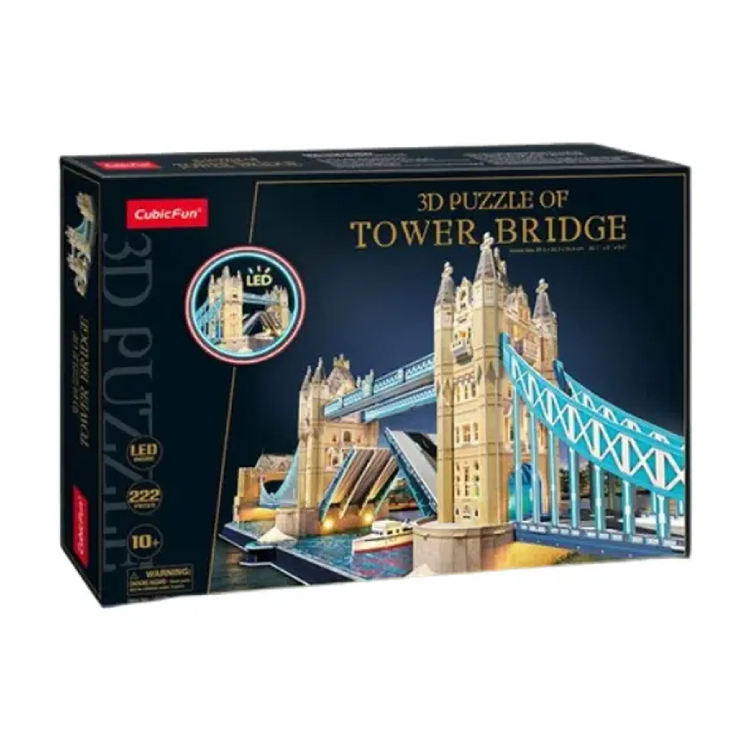 3D Puzzle „Podul Turnului” cu iluminare LED, 222 elemente
