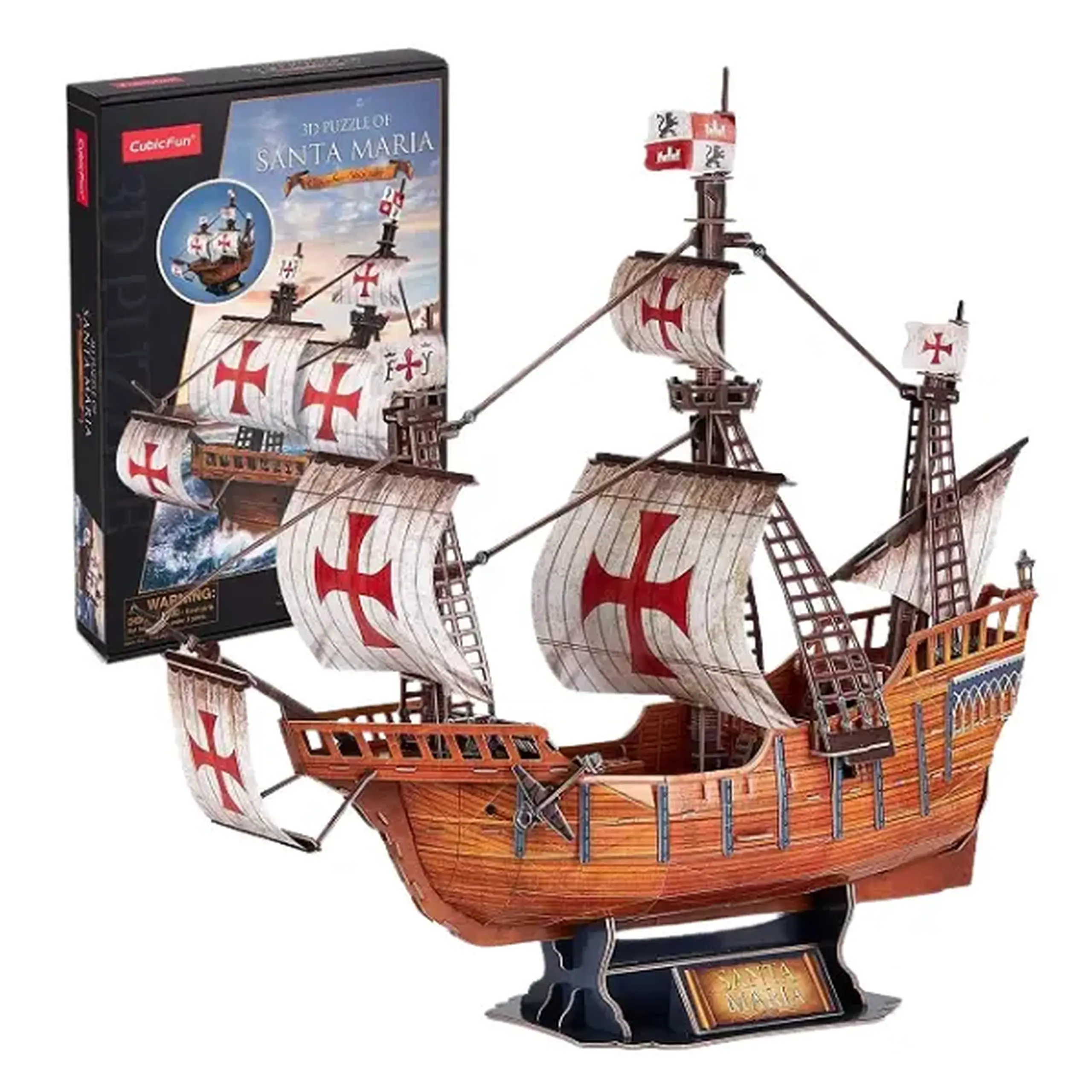 3D Puzzle Nava amiral a lui Cristofor Columb „Santa Maria”, 82 elemente