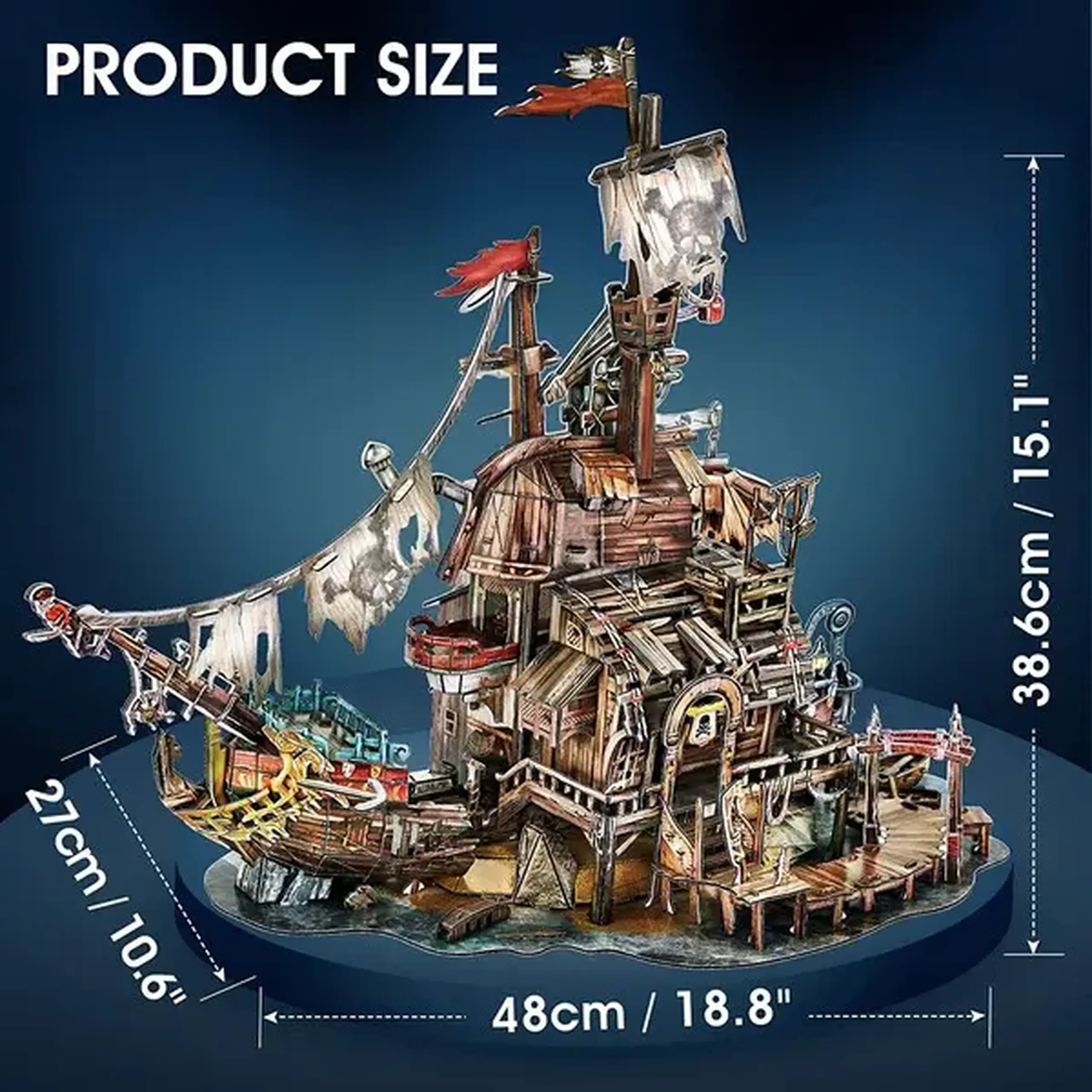 3D puzzle “Tortuga. Golful piraților”, 218 elemente