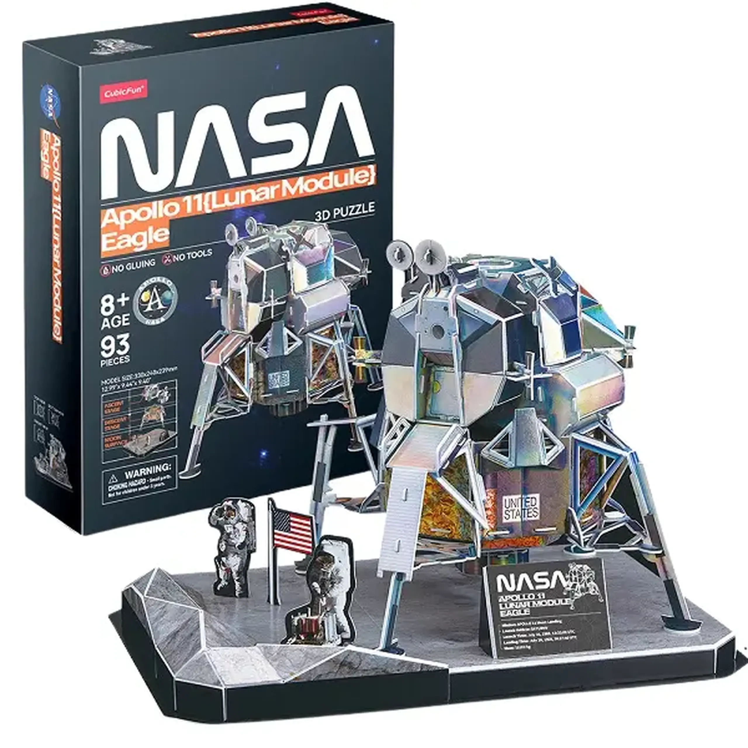 3D puzzle Modulul lunar „Eagle” al navei spațiale Apollo-11, 93 elemente