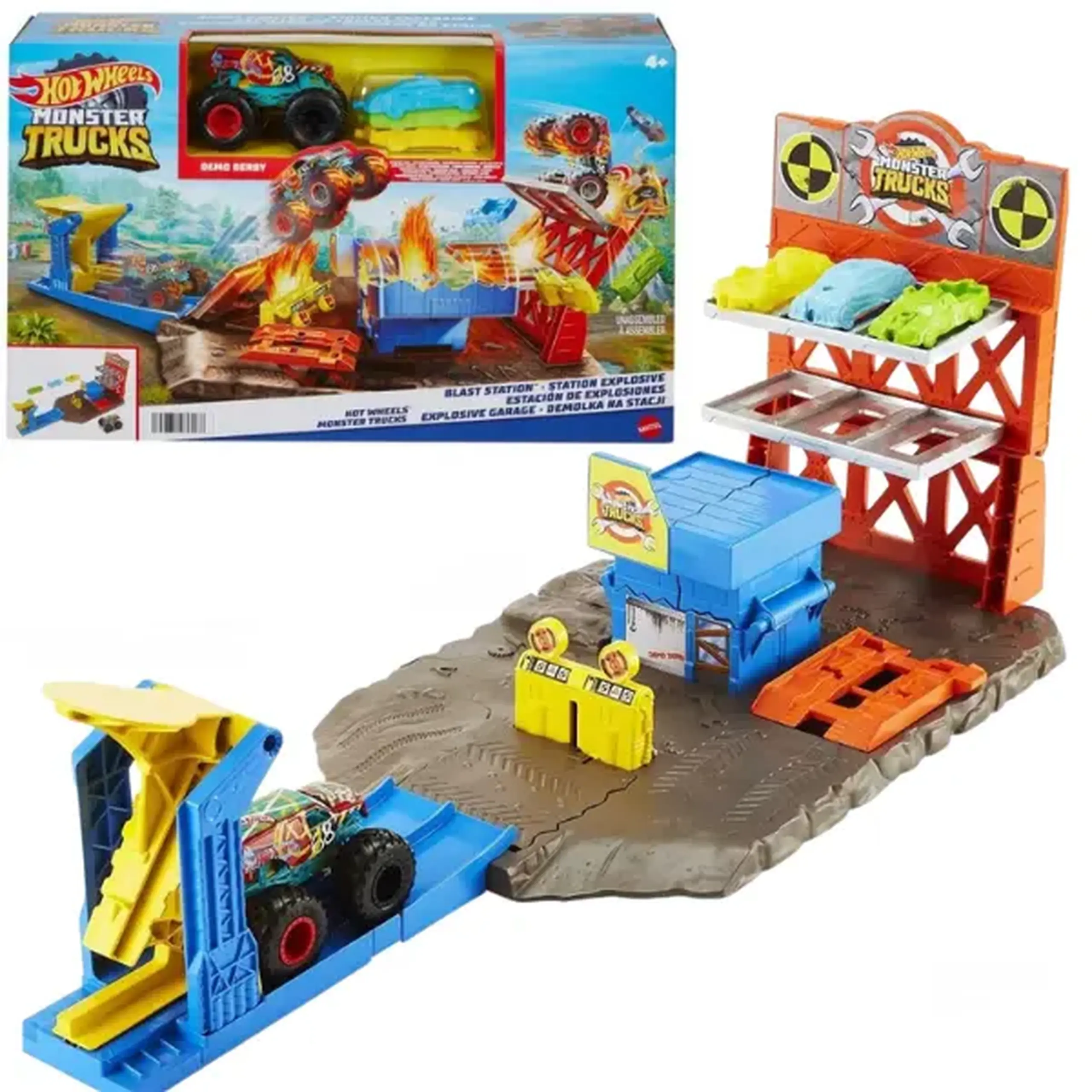 Hot Wheels Monster Trucks Set "Blast Station"