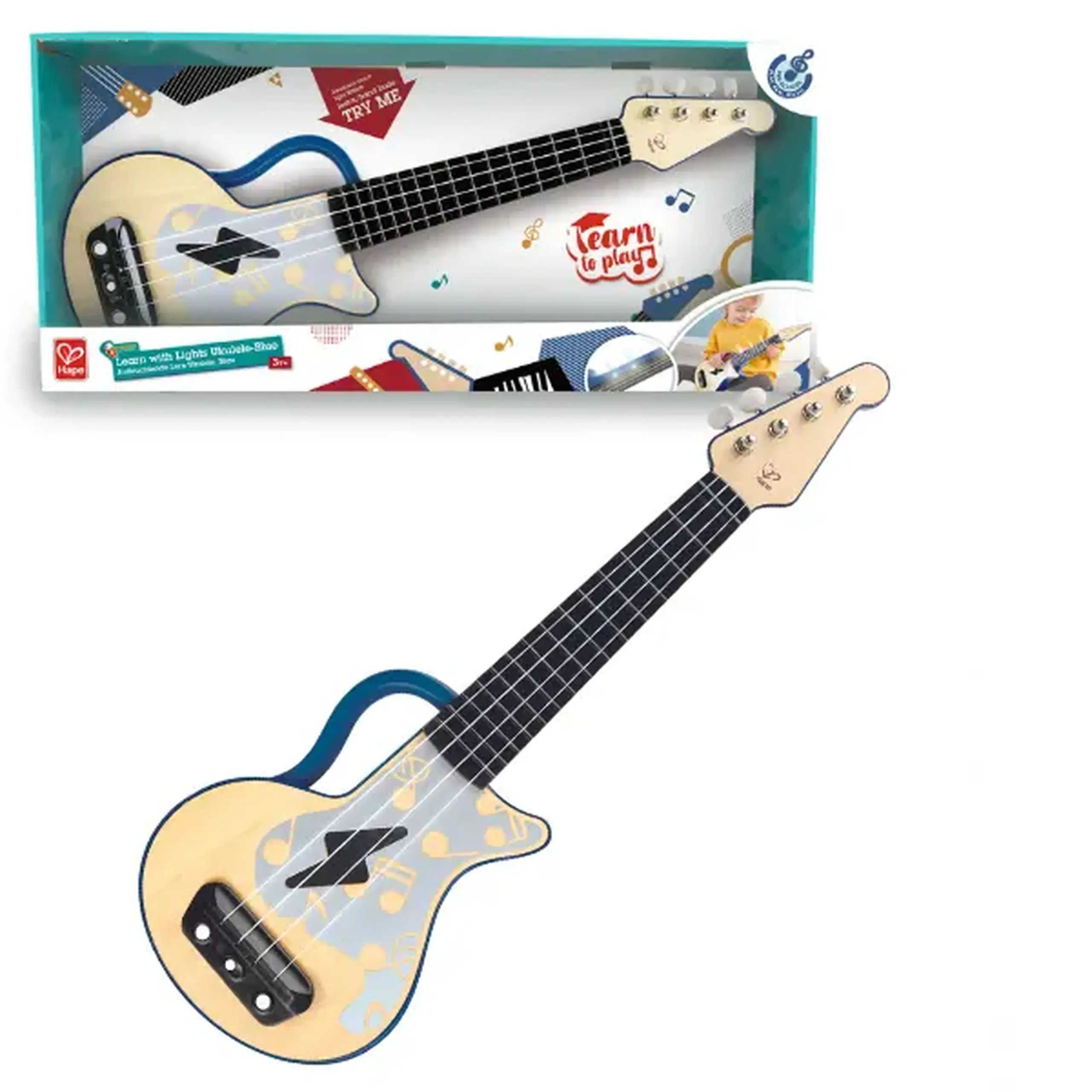 Chitara Ukulele cu lumini, Albastră