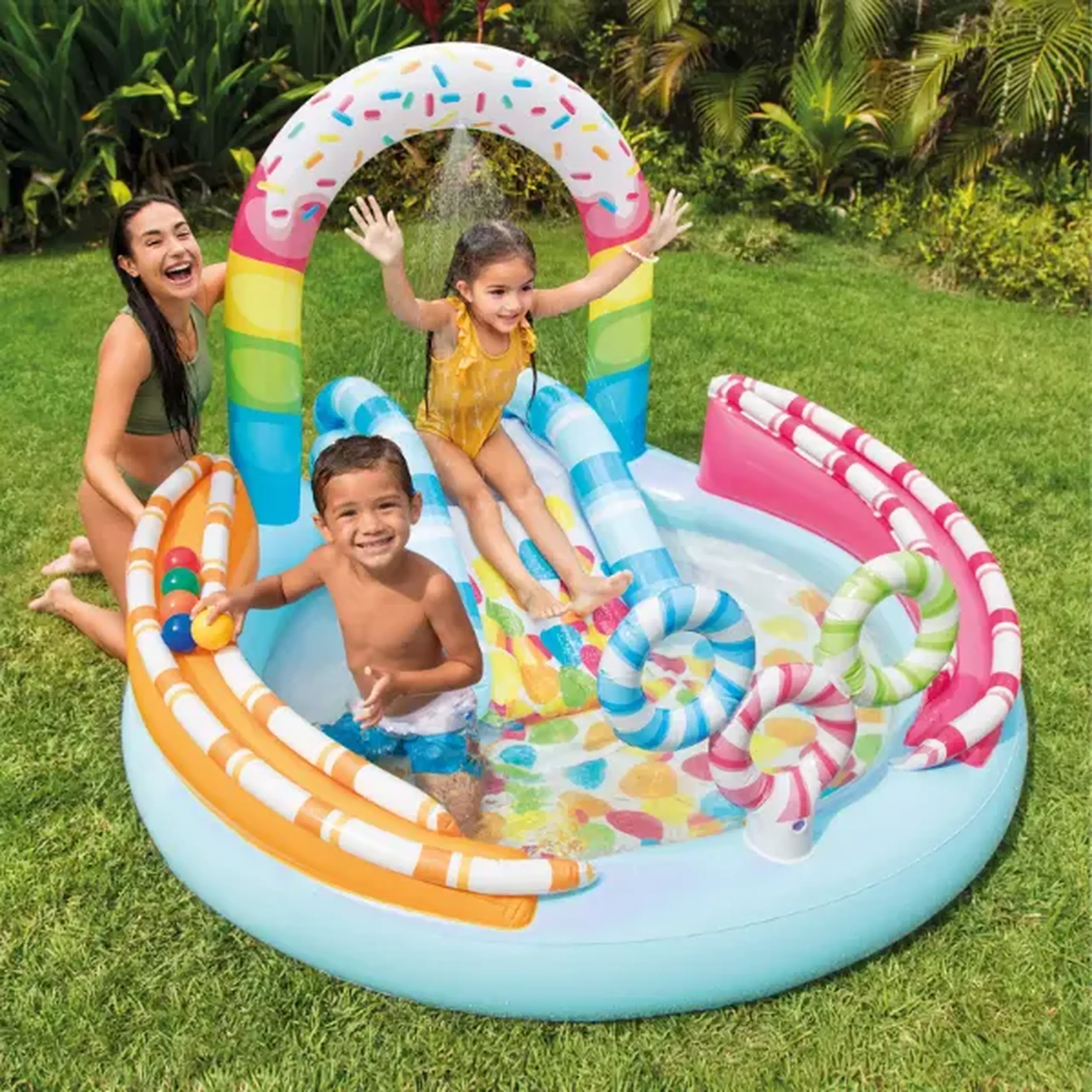 INTEX Centrul de joacă gonflabil "Dulciuri" 170x168x122 cm, 165 L, până la 54 kg, 2+