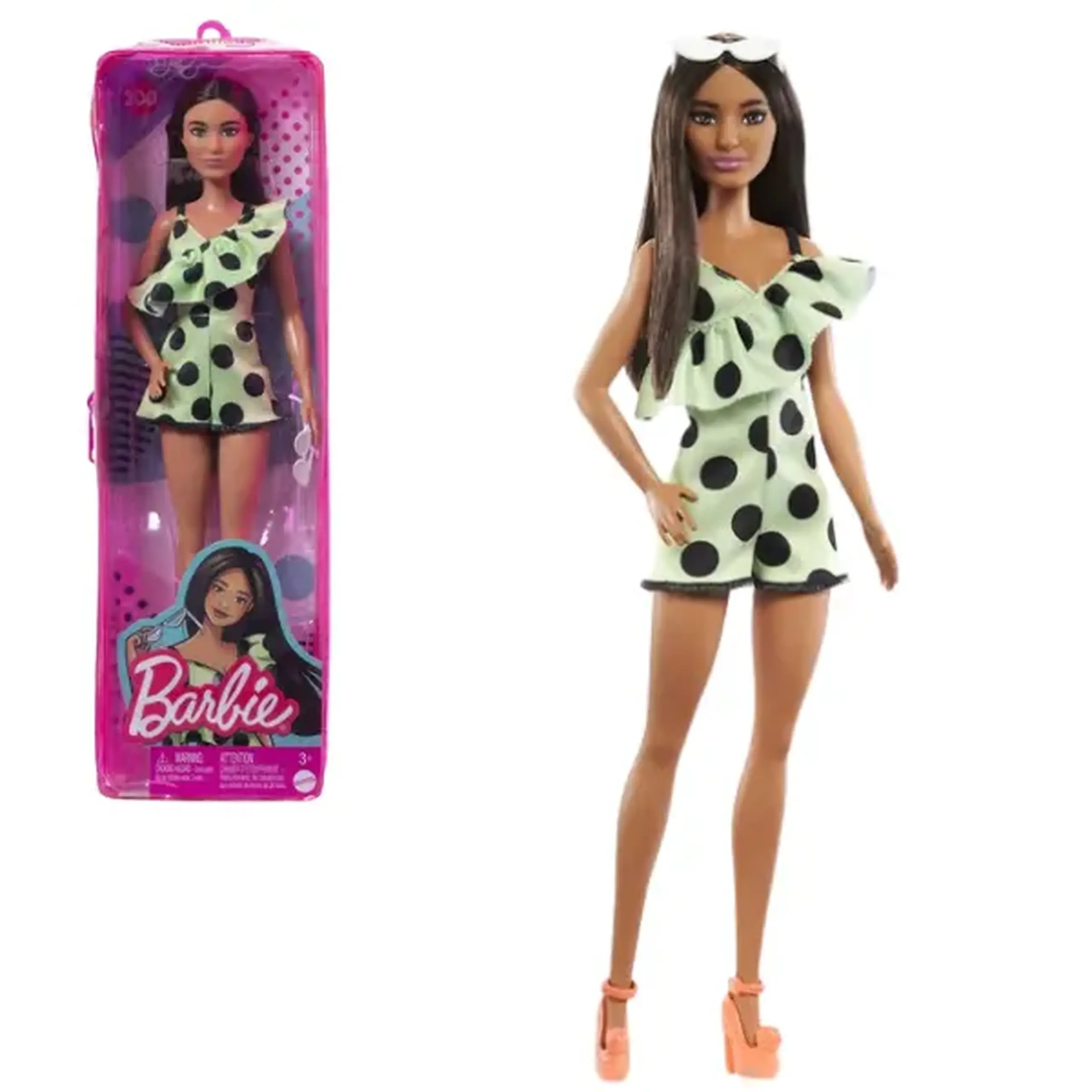Papușa Barbie "Fashionista în salopetă cu buline"