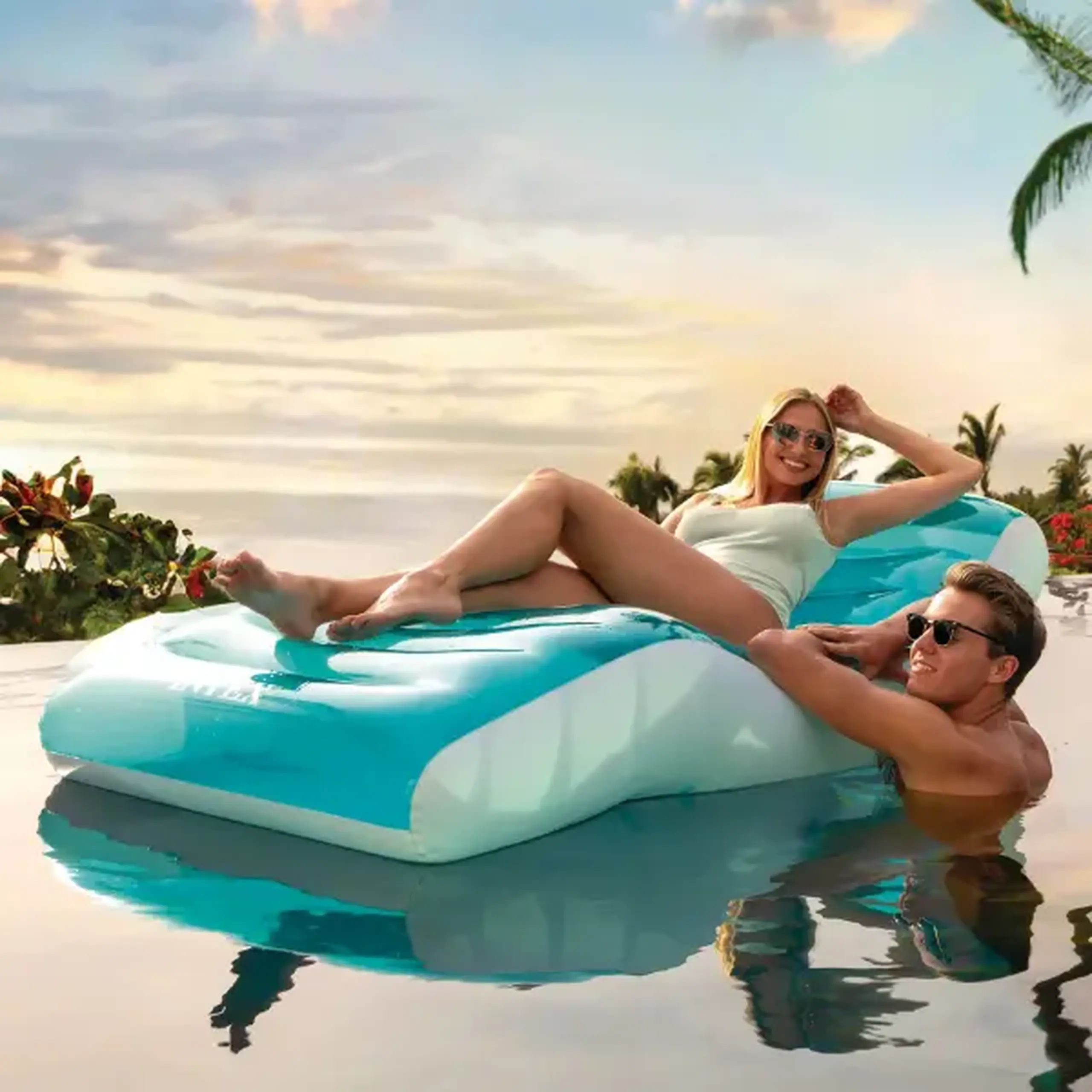 INTEX Şezlong gonflabil pentru înot "Splash" 191×99 cm cu suport pentru pahar, până la 100 kg