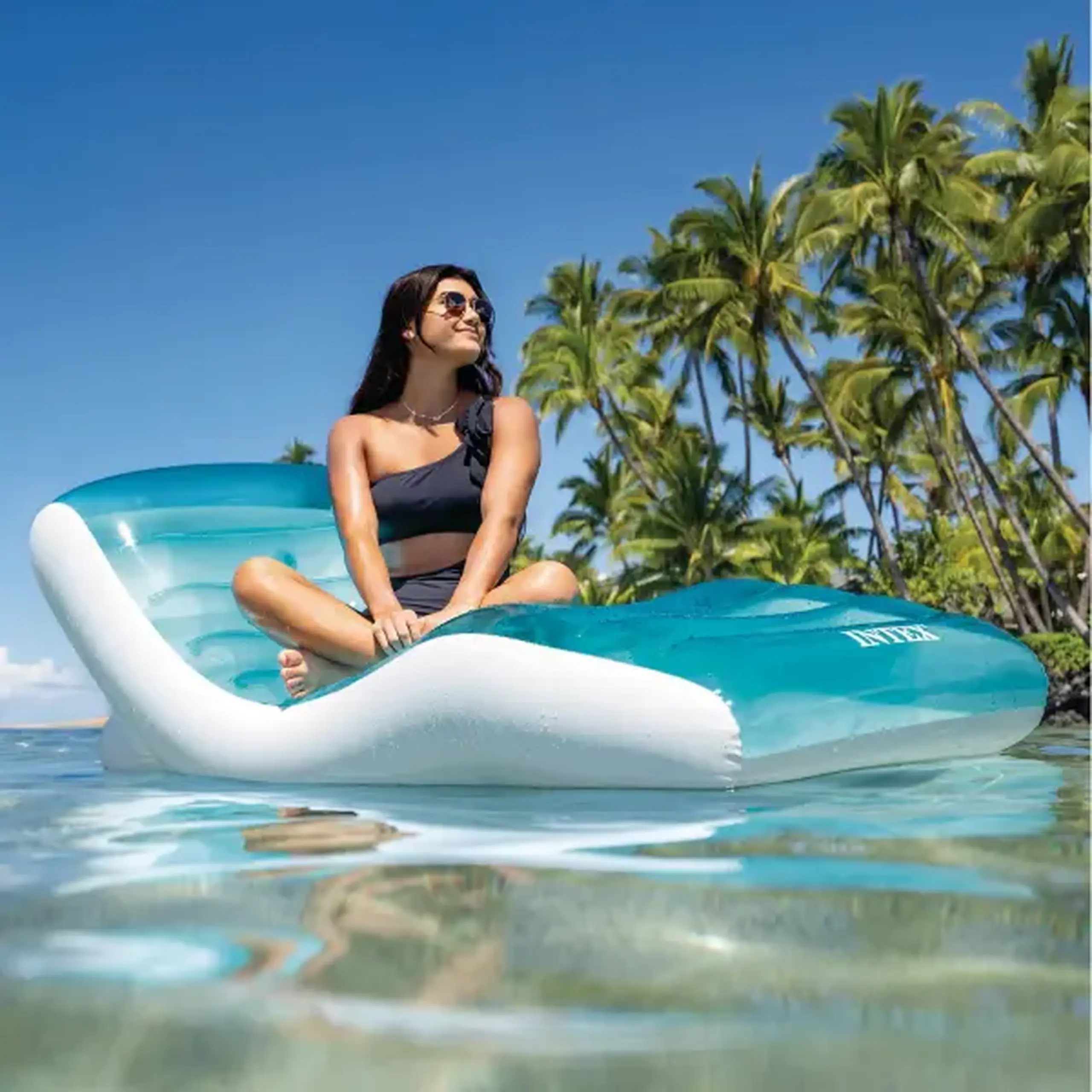INTEX Şezlong gonflabil pentru înot "Splash" 191×99 cm cu suport pentru pahar, până la 100 kg