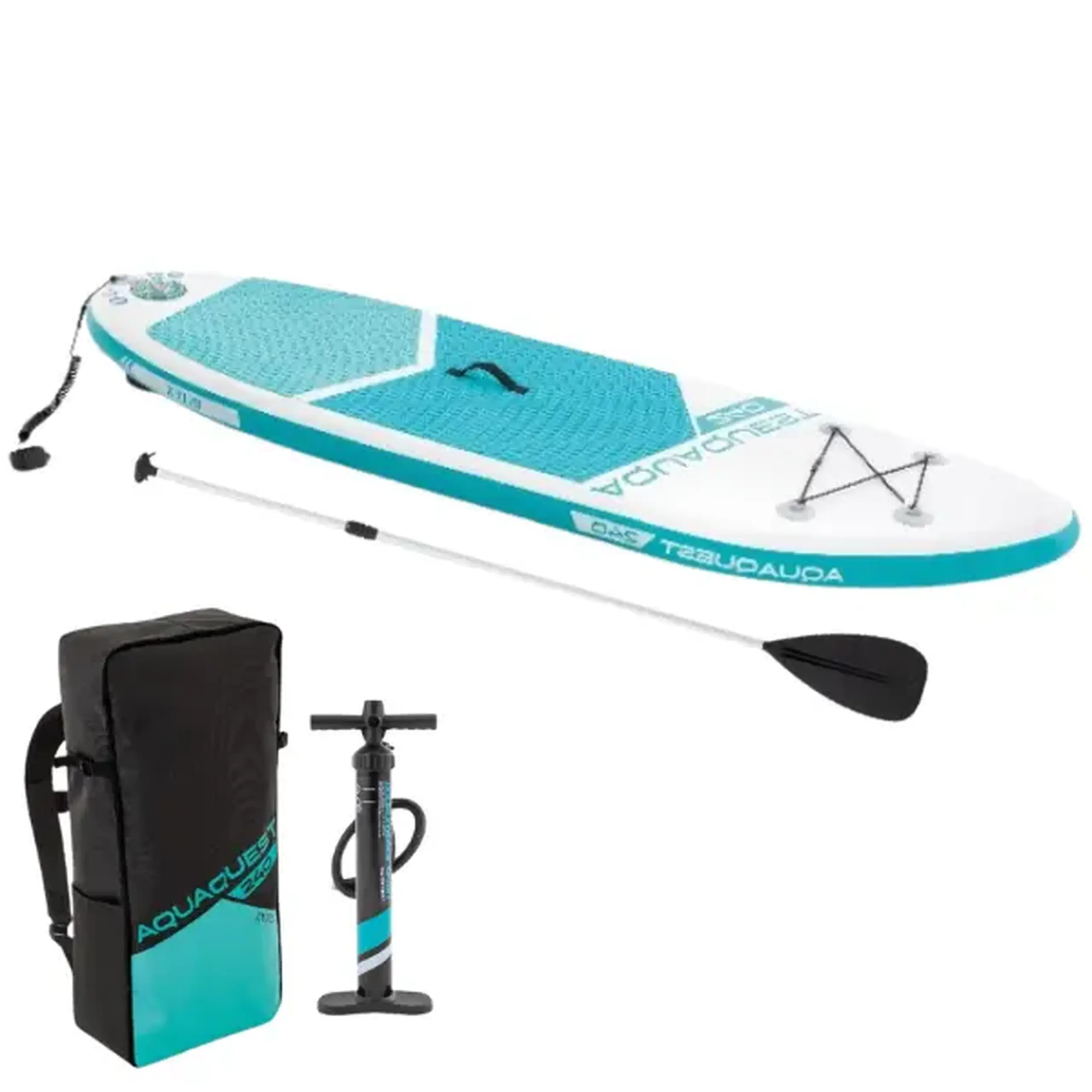 INTEX Placă pentru SUP surfing - SUP board "Aqua Quest 240" 244x76x13 cm, pompă, vâslă, geantă, 8+, până la 90 kg