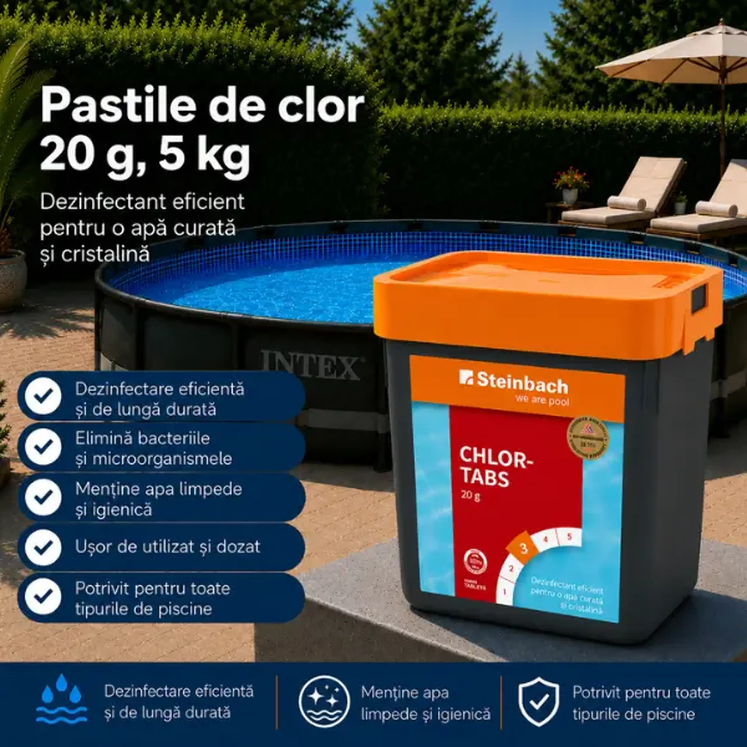 Pastile de clor 250 buc. x 20 g, 5 kg