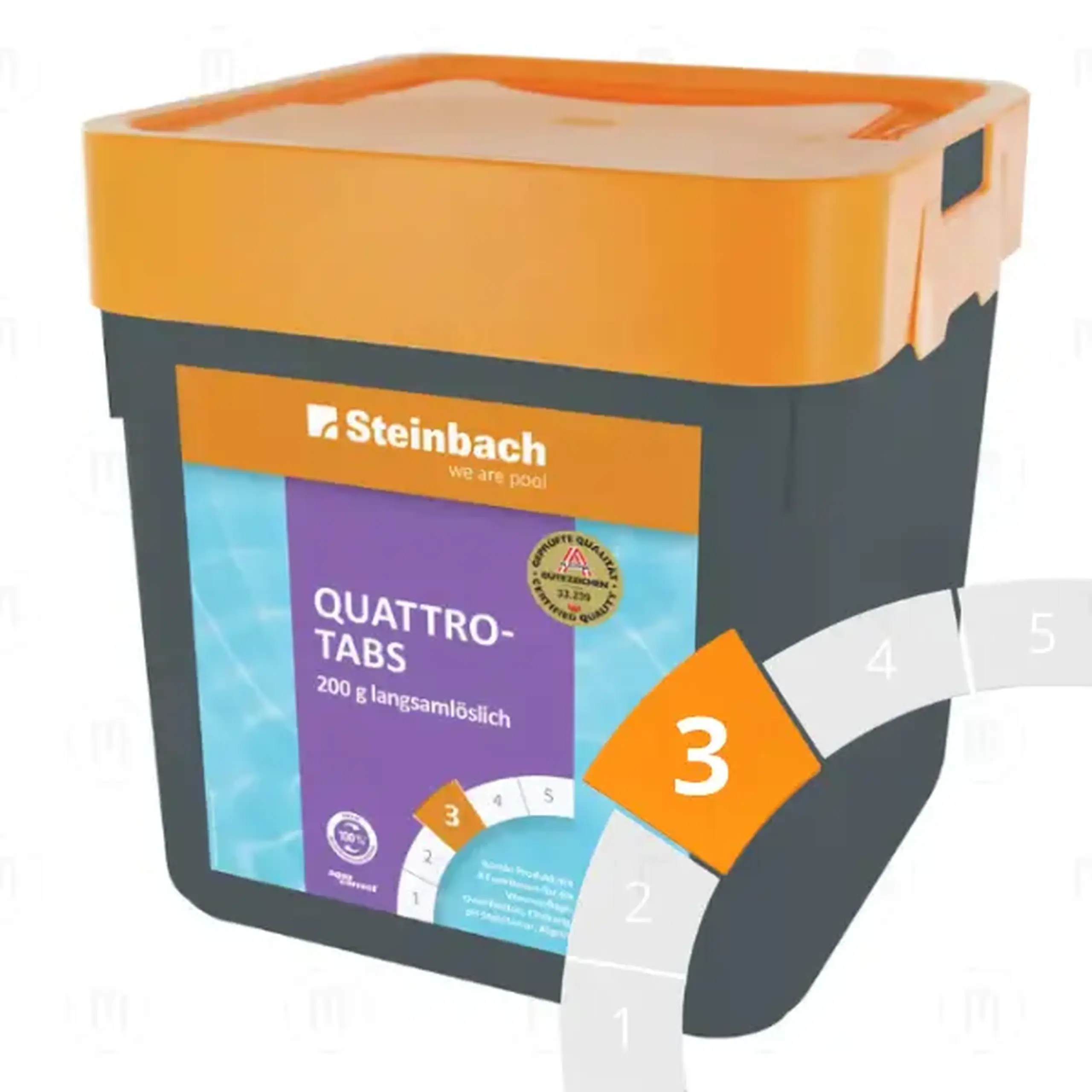 Pastile multifuncționale de clor "Quattro - tabs", 25 buc. х 200 g, 5kg